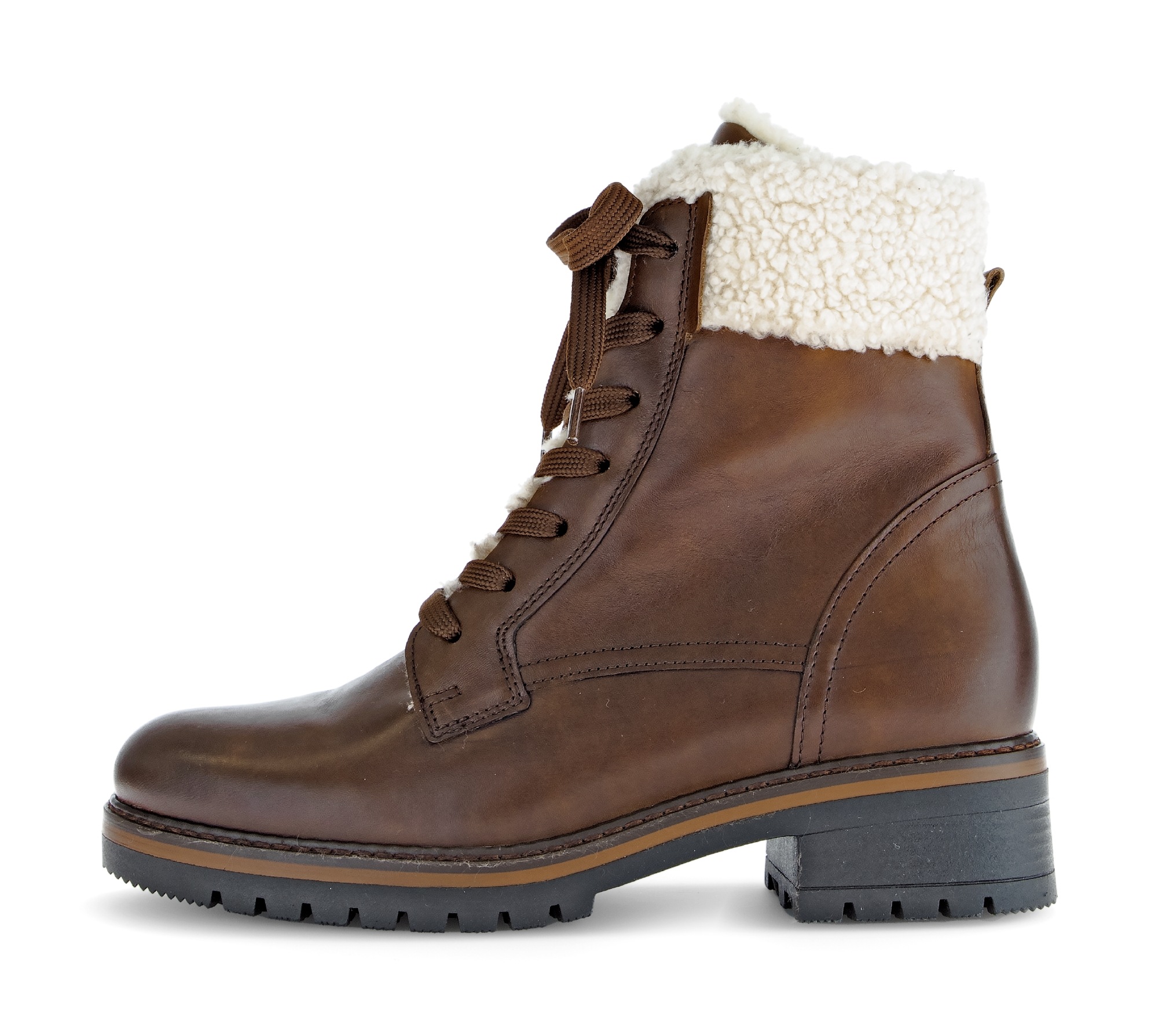 Thumbnail - Gabor Winterstiefelette "GENUA", Blockabsatz, Winterboots mit Teddyplüsch-Kragen