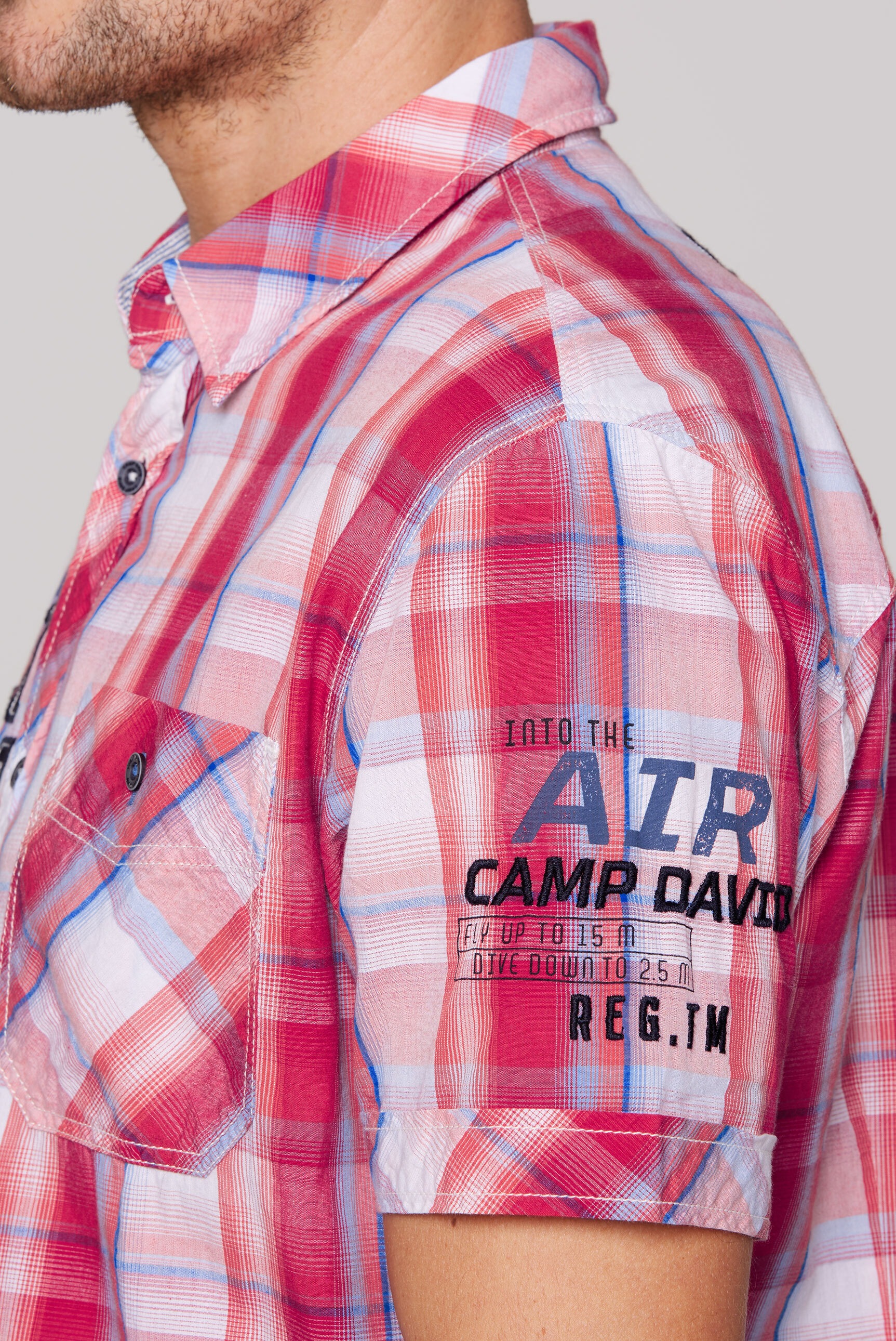 CAMP DAVID Kurzarmhemd, aus Baumwolle
