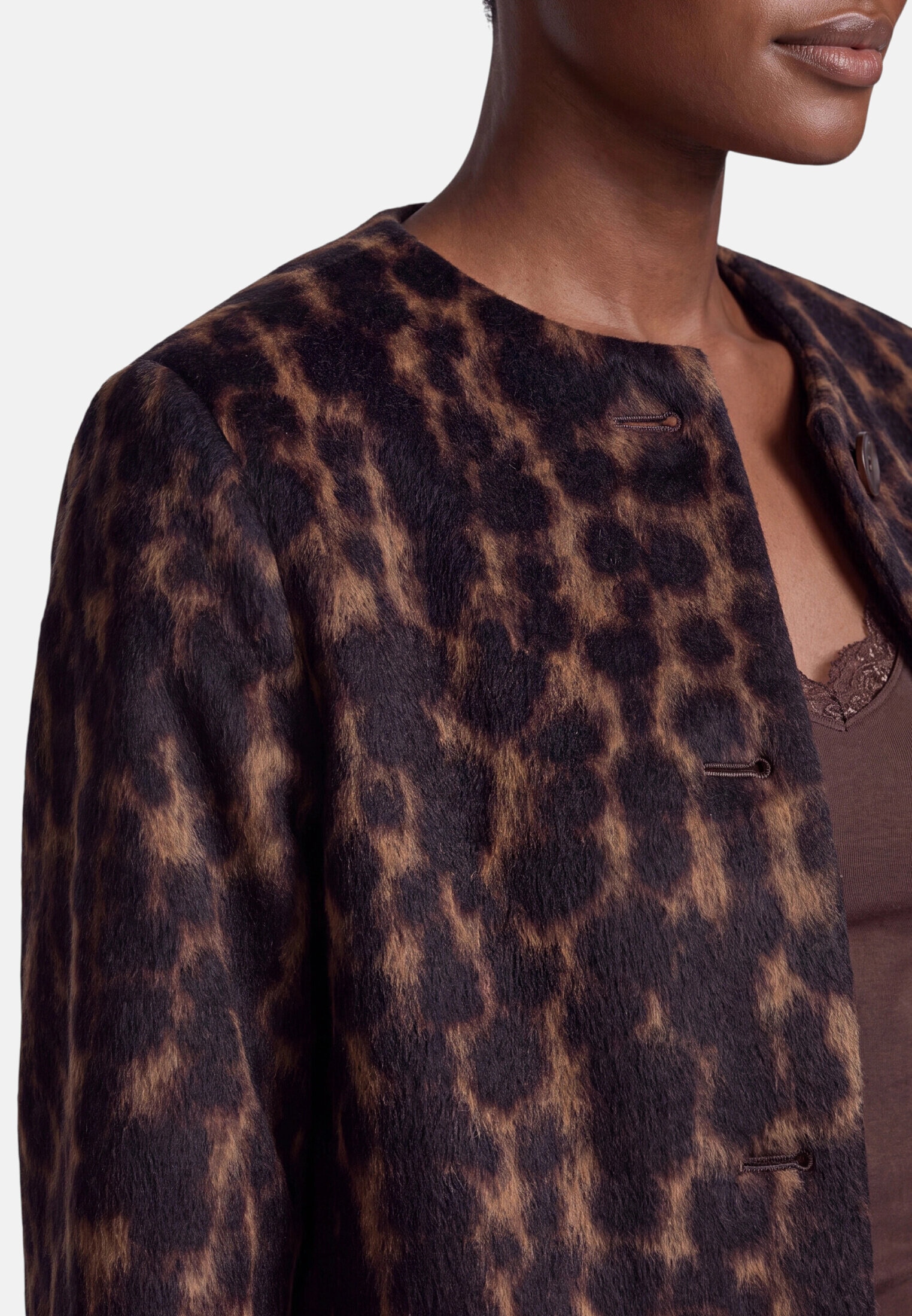 Zero Jackenblazer »Damen mit Jacquard« Knopfleiste