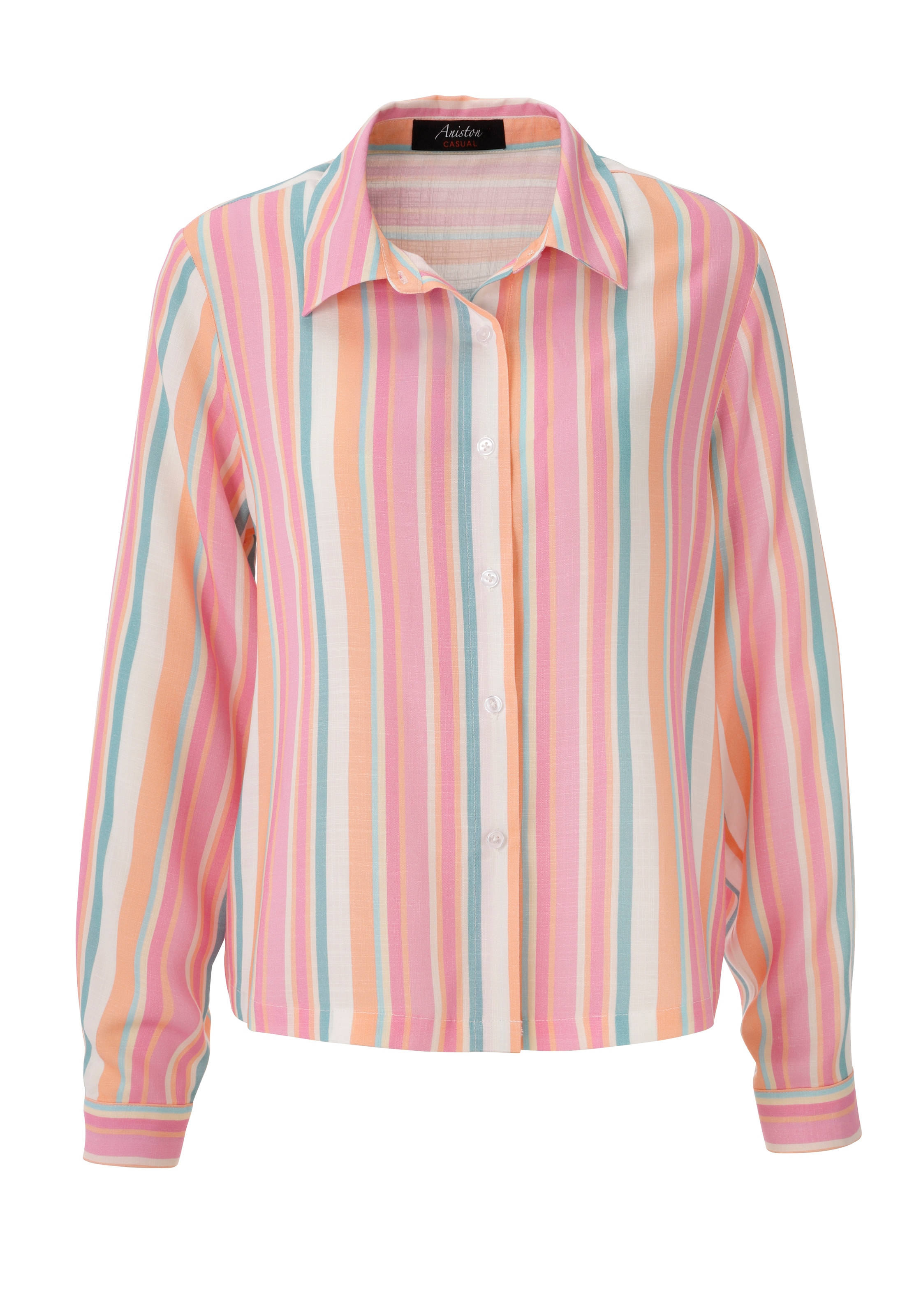 Aniston CASUAL Hemdbluse im pastellfarbenen Streifen-Dessin - NEUE KOLLEKTION