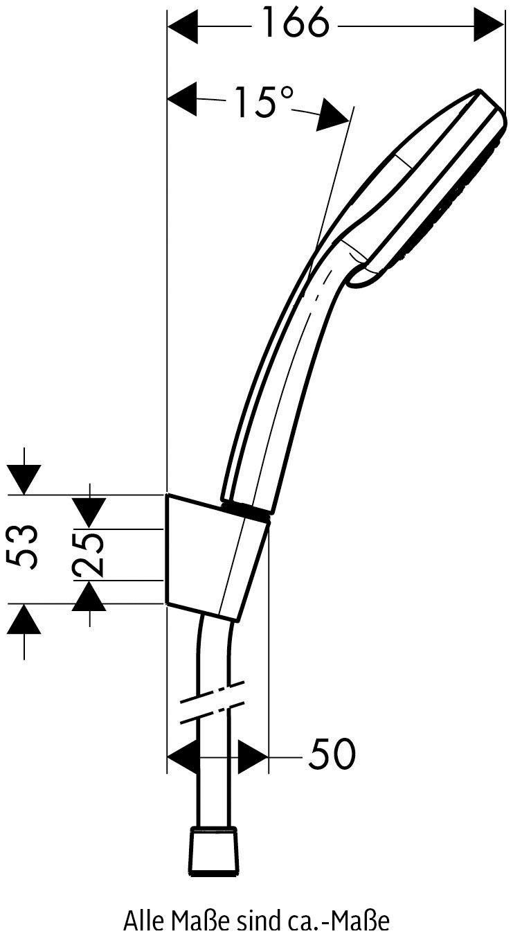 hansgrohe Duschbrause »Croma 100«, (Brauseschlauch, Handbrause, Brausehalter), Multi mit Duschschlauch 125cm, chrom