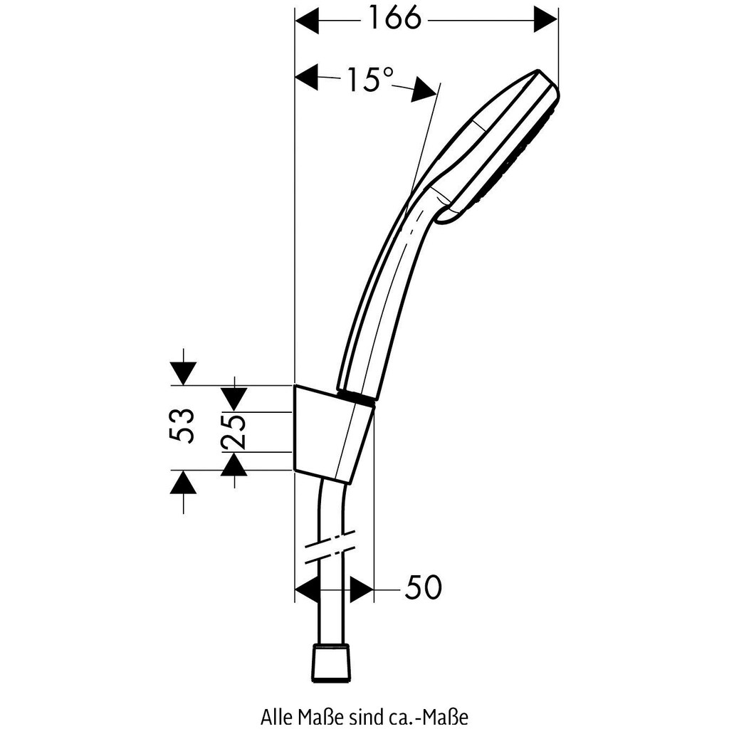 hansgrohe Duschbrause »Croma 100«, (Brauseschlauch, Handbrause, Brausehalter), Multi mit Duschschlauch 125cm, chrom