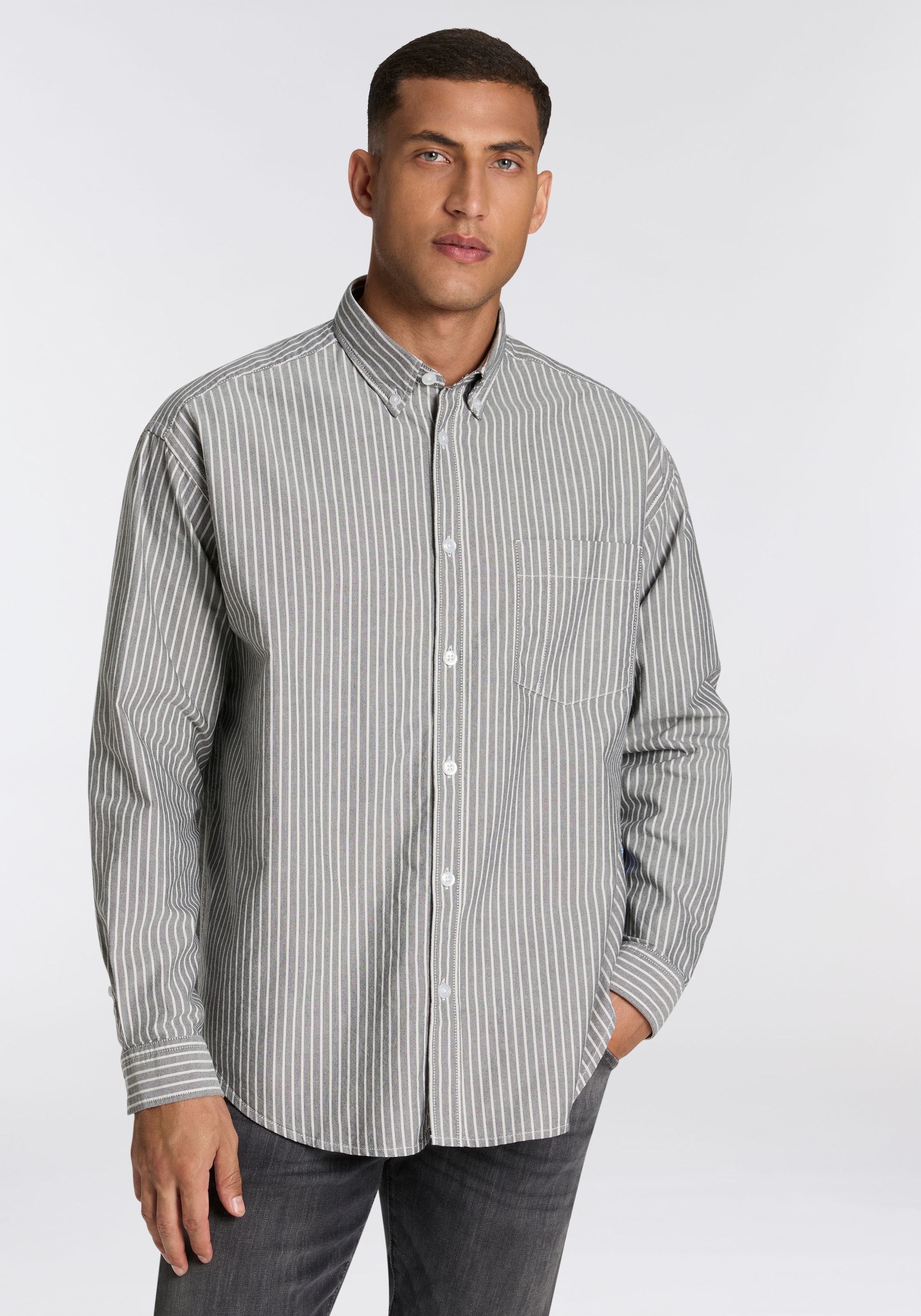 HUGO Blue Langarmhemd "Ebill", oversize günstig online kaufen