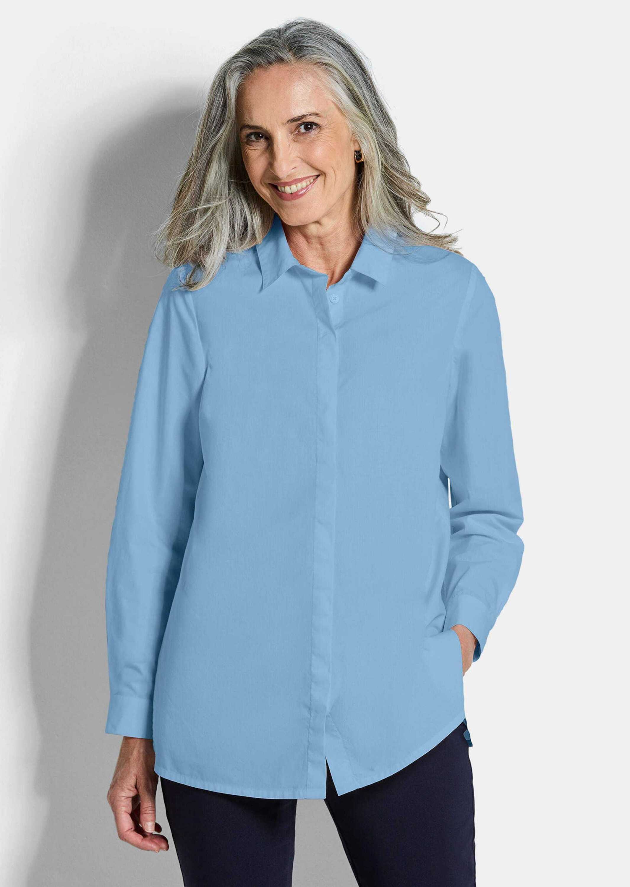 Thumbnail - GOLDNER Hemdbluse "Baumwollbluse mit Hemdkragen" Mit Seitenschlitzen