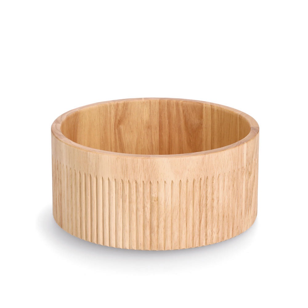 Zeller Present Schale 1 Stk. aus Massivholz Rillenmuster, Bambus, Ø 27 cm