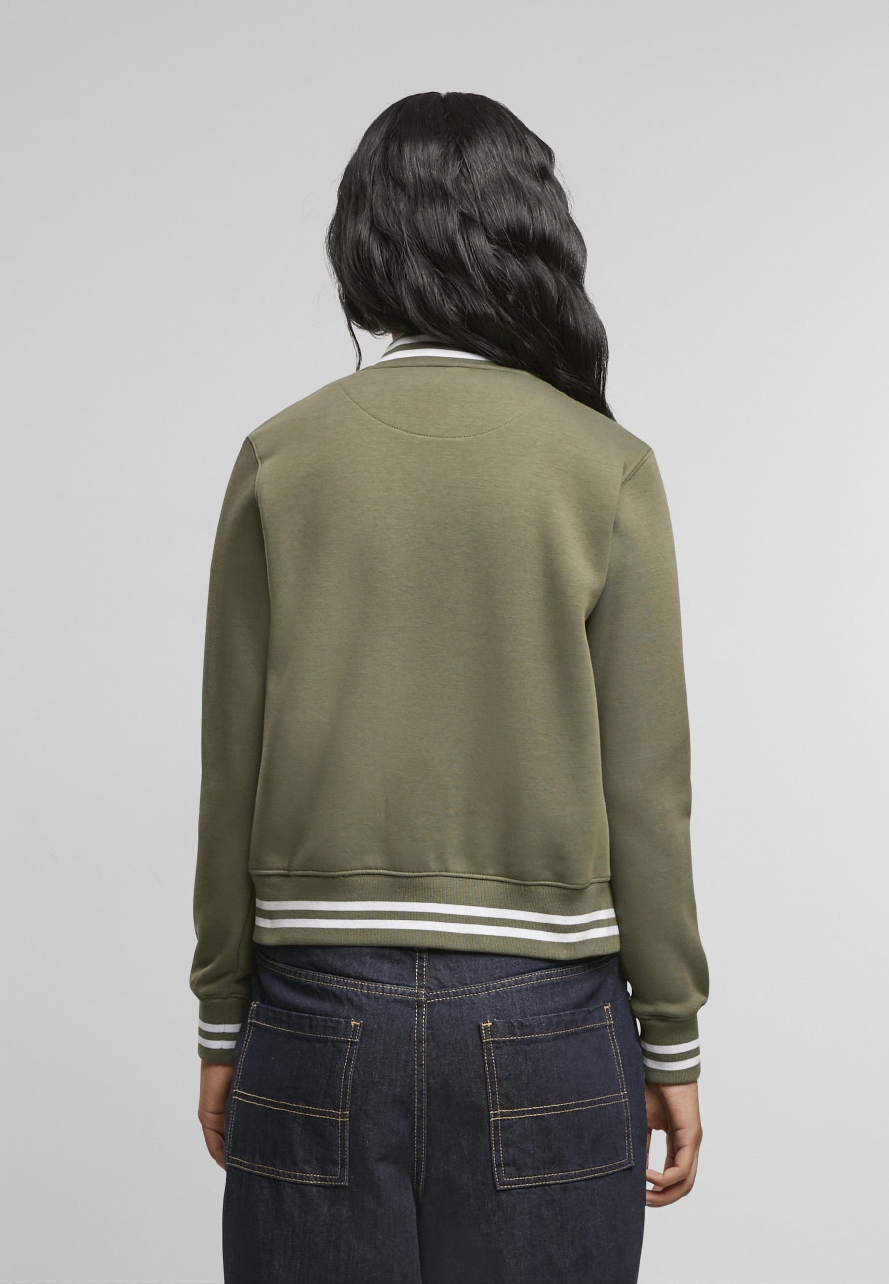 URBAN CLASSICS Anorak »Urban Classics Damen Ladies College Sweat Jacket« 1 Stk. tlg. ohne Kapuze