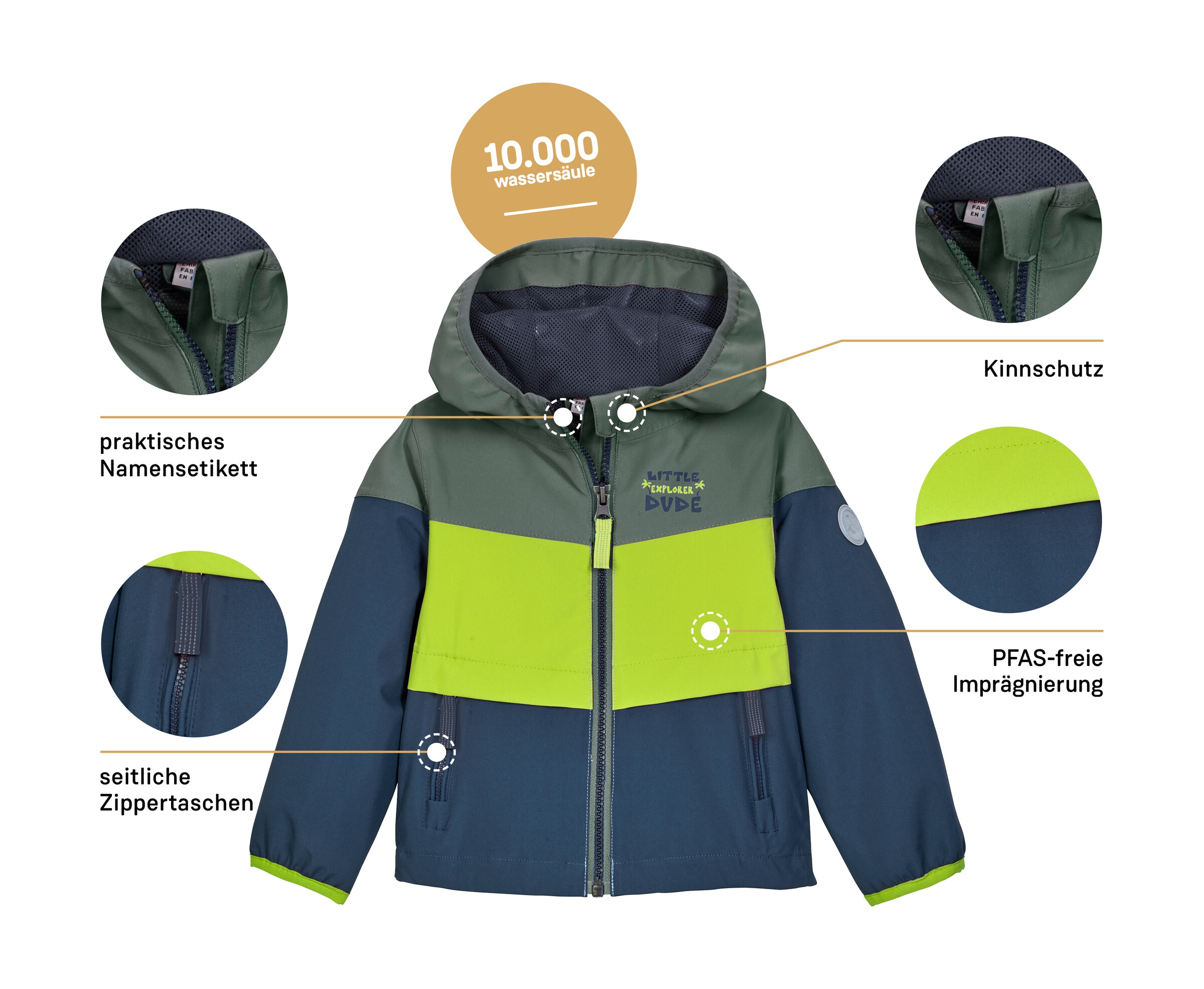 first instinct by killtec Funktionsjacke »FIOS 8 MNS JCKT«, Wasser- und winddichte Kinderjacke mit reflektierenden Details