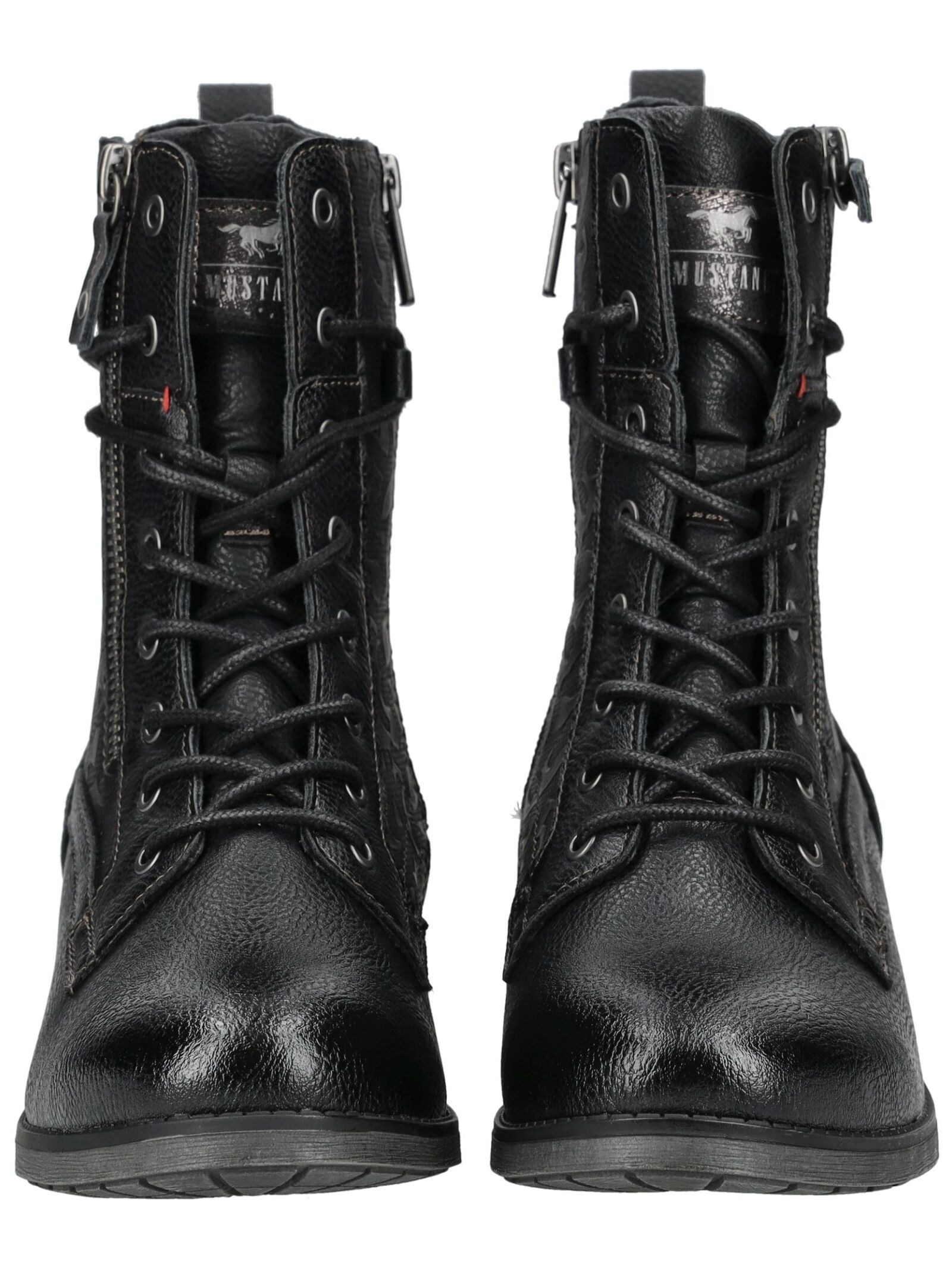 Schnürstiefelette MUSTANG SHOES "Mustang Shoes Stiefelette Lederimitat/Textil", Damen, Gr. 38, schwarz, Lederimitat, Textil, Schuhe Schnürstiefelette 8