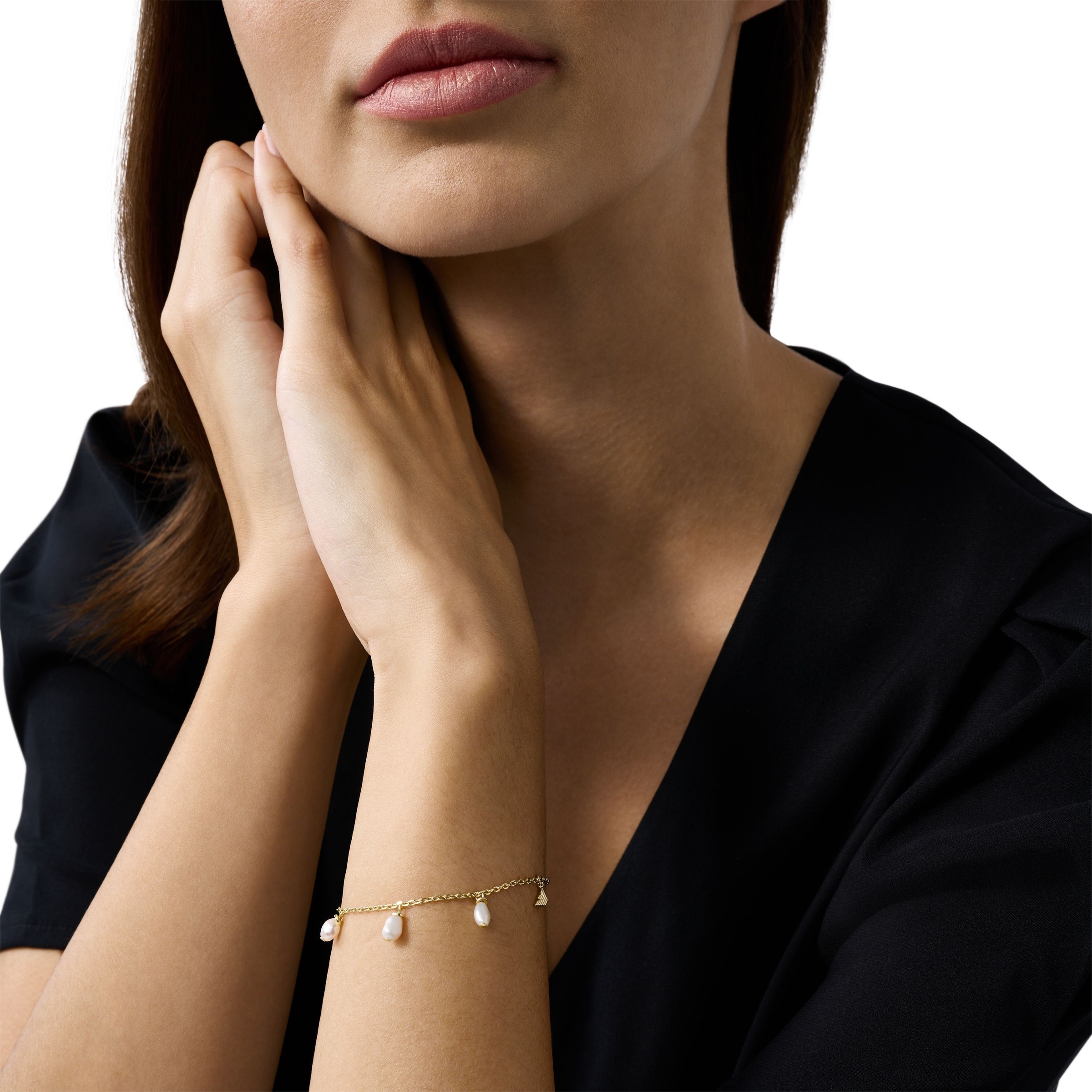 Emporio Armani Armband »Schmuck Geschenk Metall Armkette«, mit Süßwasserzuchtperle