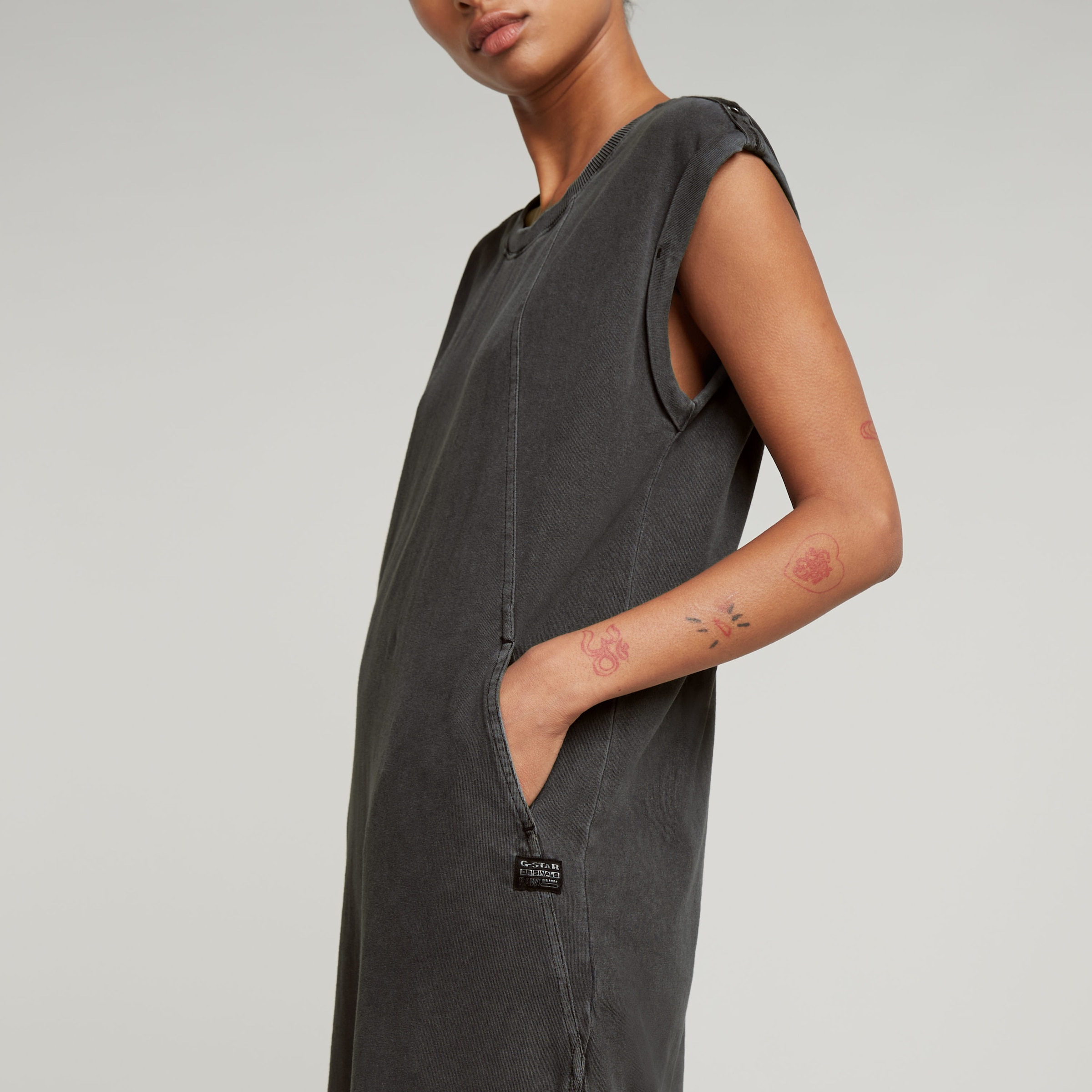 G-STAR Sommerkleid »Seam Detail Overdyed Loose Dress«, ohne Ärmel