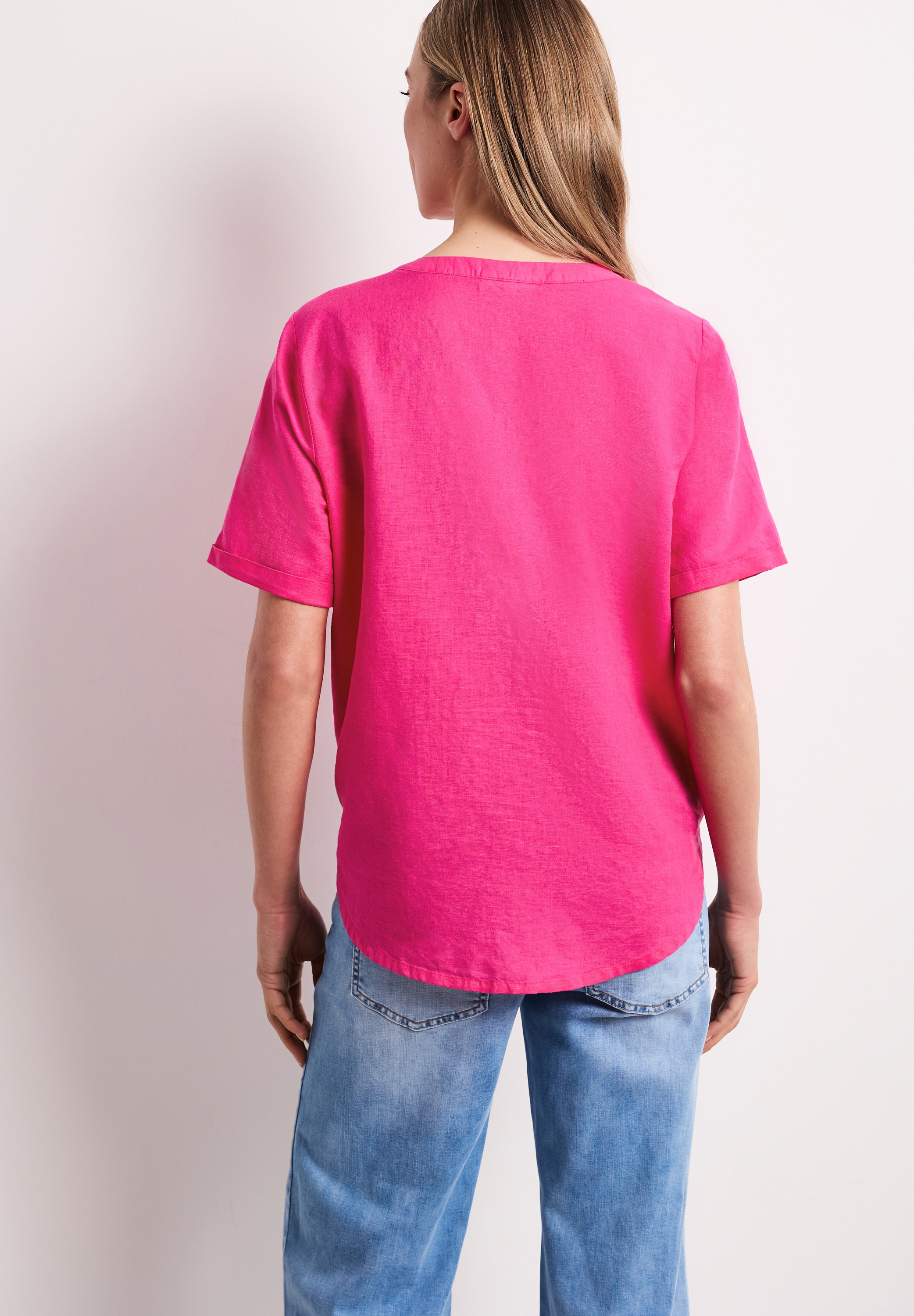 STREET ONE Shirtbluse mit Leinenanteil