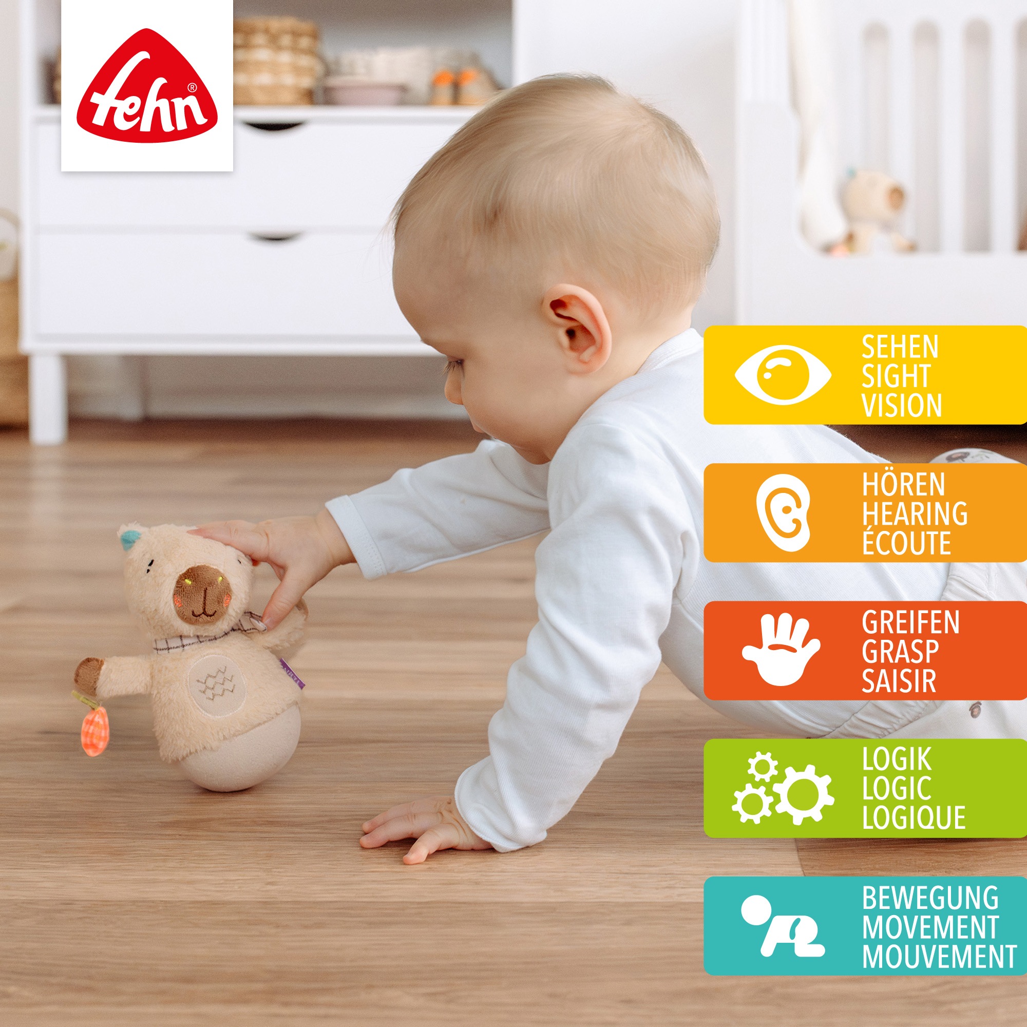 Fehn Greifspielzeug »Capybara Clara, Mini-Stehauf Capybara«