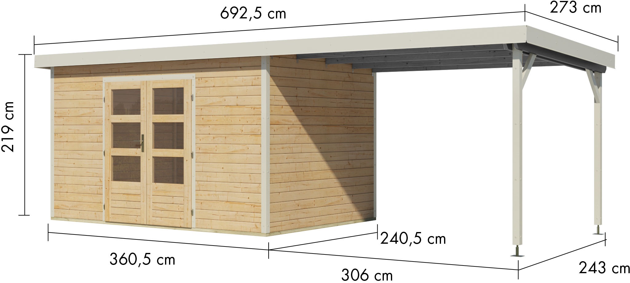 Karibu Gartenhaus »Pluto 7 A«, aus hochwertigen Materialien