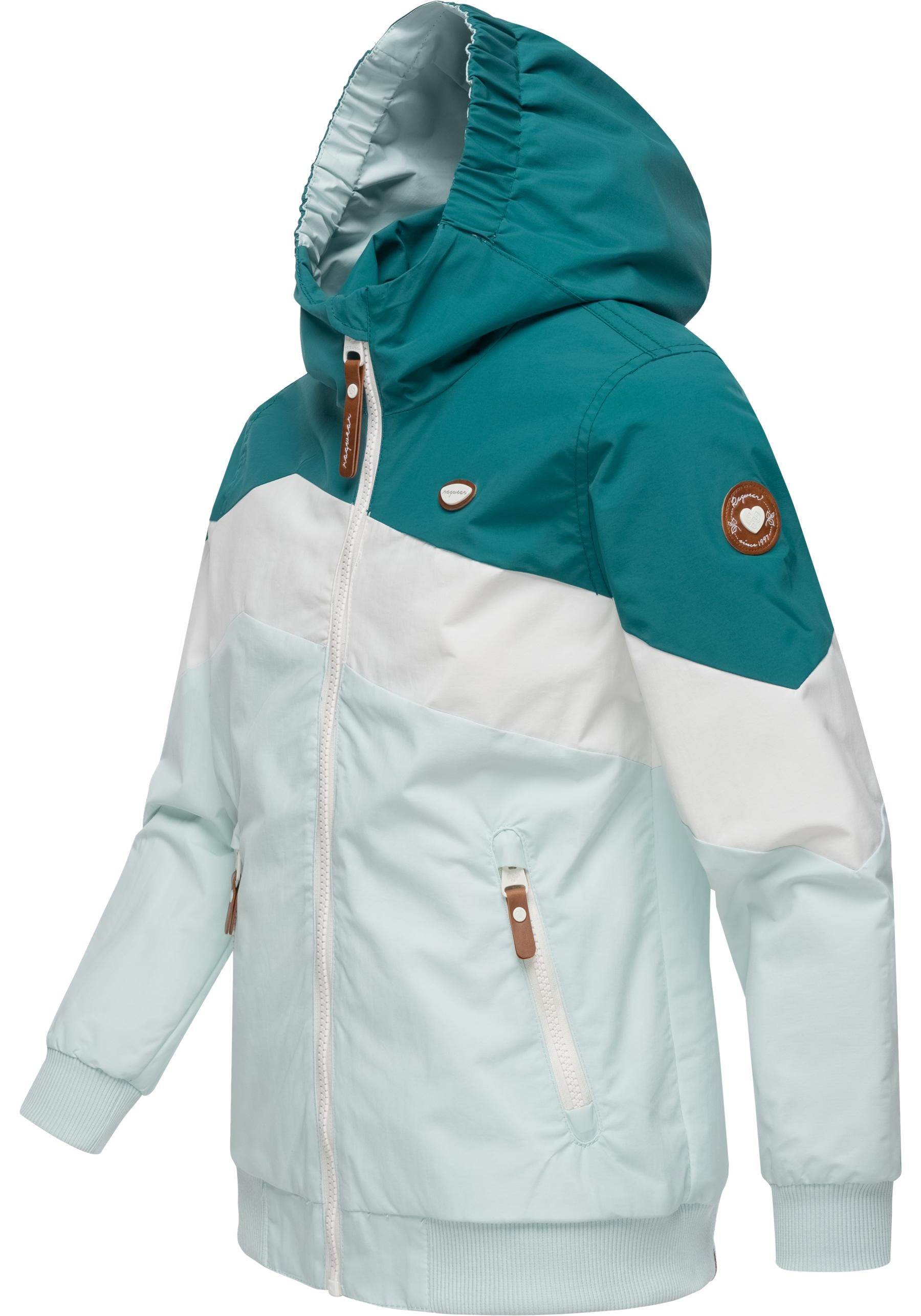 Ragwear Outdoorjacke »Kristla Block«, mit Kapuze, Dreifarbige Mädchen Übergangsjacke