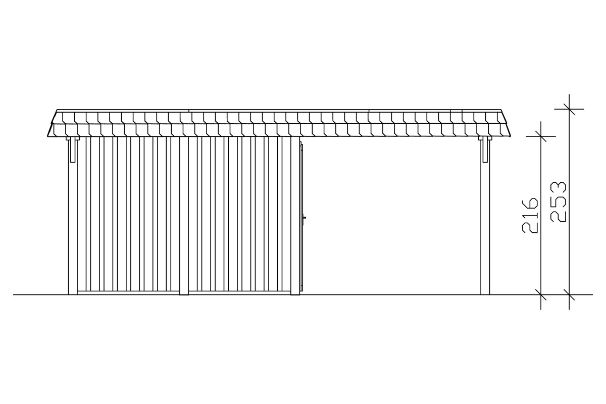 Skanholz Doppelcarport »Wendland«, 550 cm, dunkelgrau
