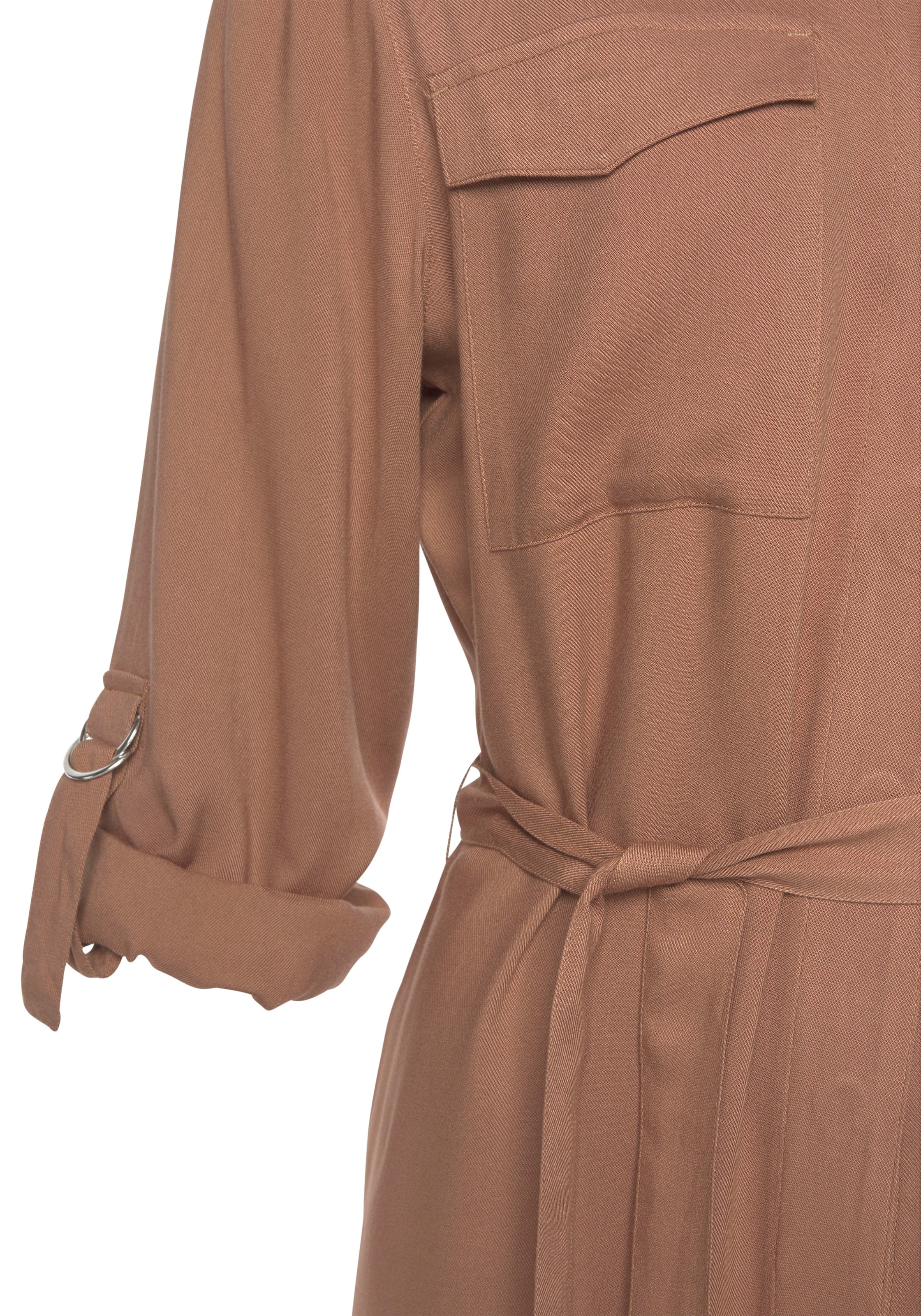 Bindegürtel), bestellen und (mit BAUR | Hemdblusenkleid, online LASCANA Brusttaschen