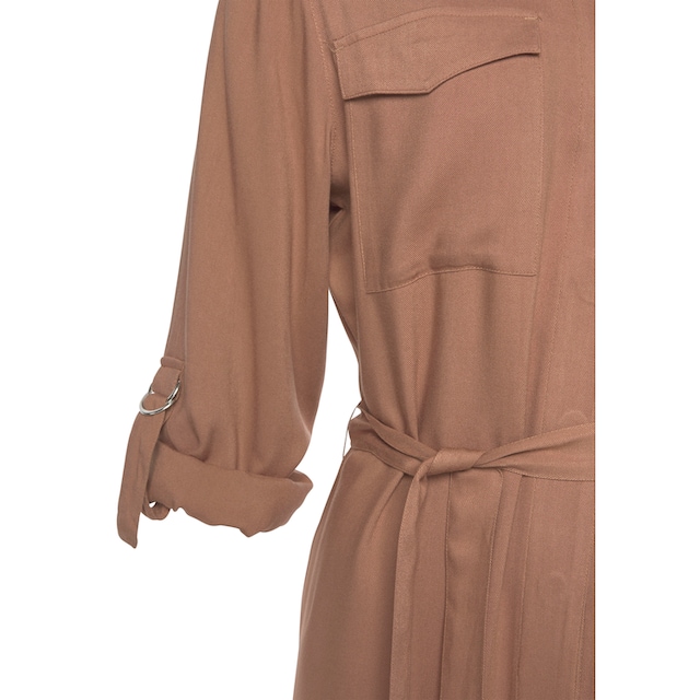 LASCANA Hemdblusenkleid, (mit Bindegürtel), und Brusttaschen online  bestellen | BAUR