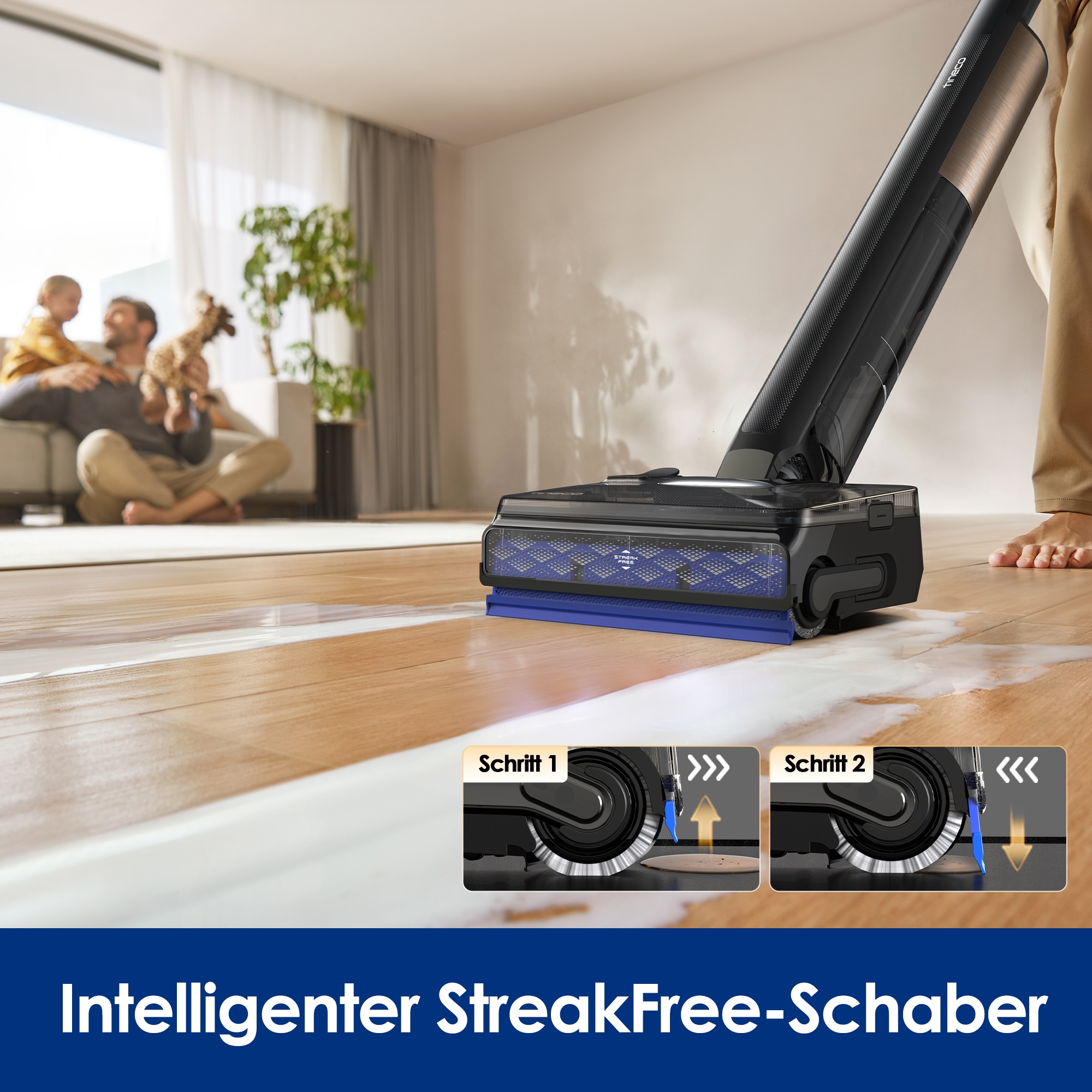 Tineco Nass-Trocken-Sauger »FLOOR ONE S7 Fold Elite« 85° Grad Heißluft-Trocknung, 70 Minuten Laufzeit, Knickgelenk