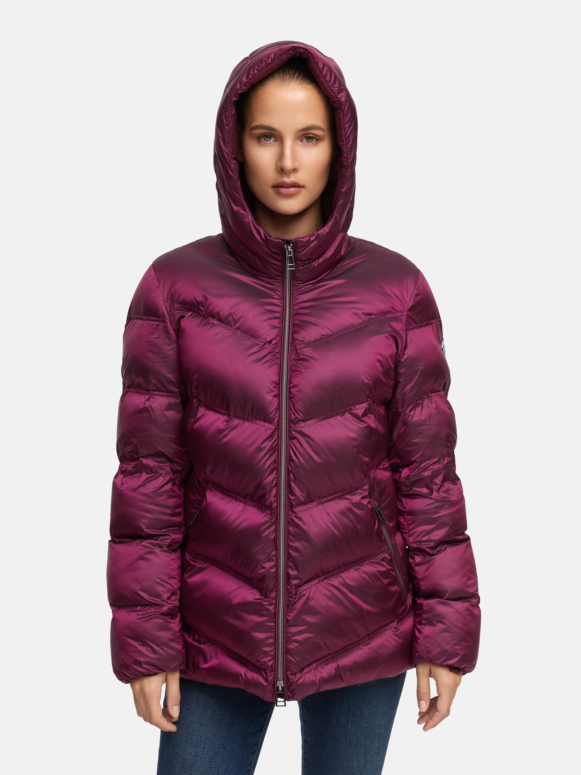 MANISA Winterjacke mit Kapuze mit Stehkragen, Kapuze und elastischem Ärmels günstig online kaufen