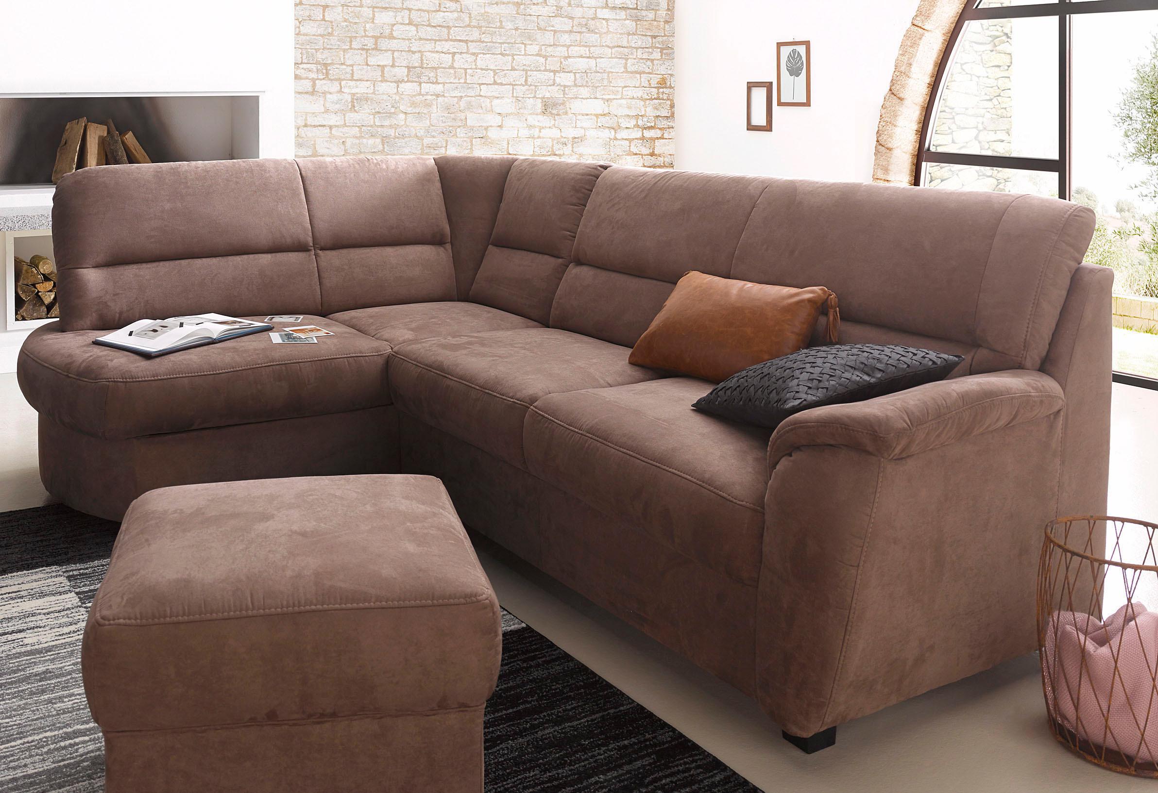 sit&more Ecksofa "Pandora, L-Form, B: 251 cm, Bettfunktion & Bettkasten wählbar" Frei im Raum stellbar, Federkernpolsterung, komfortable Sitzhöhe 45 cm
