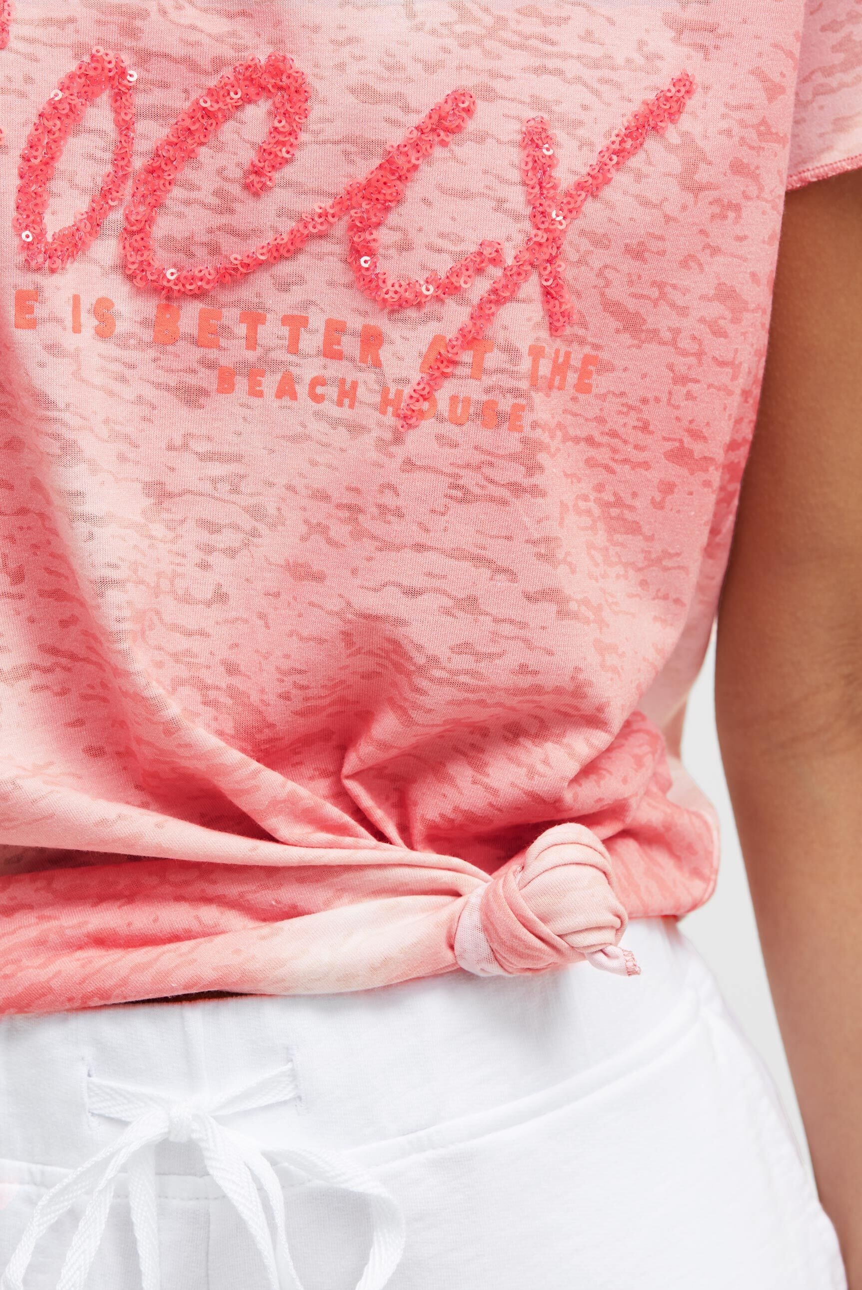 SOCCX Rundhalsshirt mit Ausbrenner-Effekten