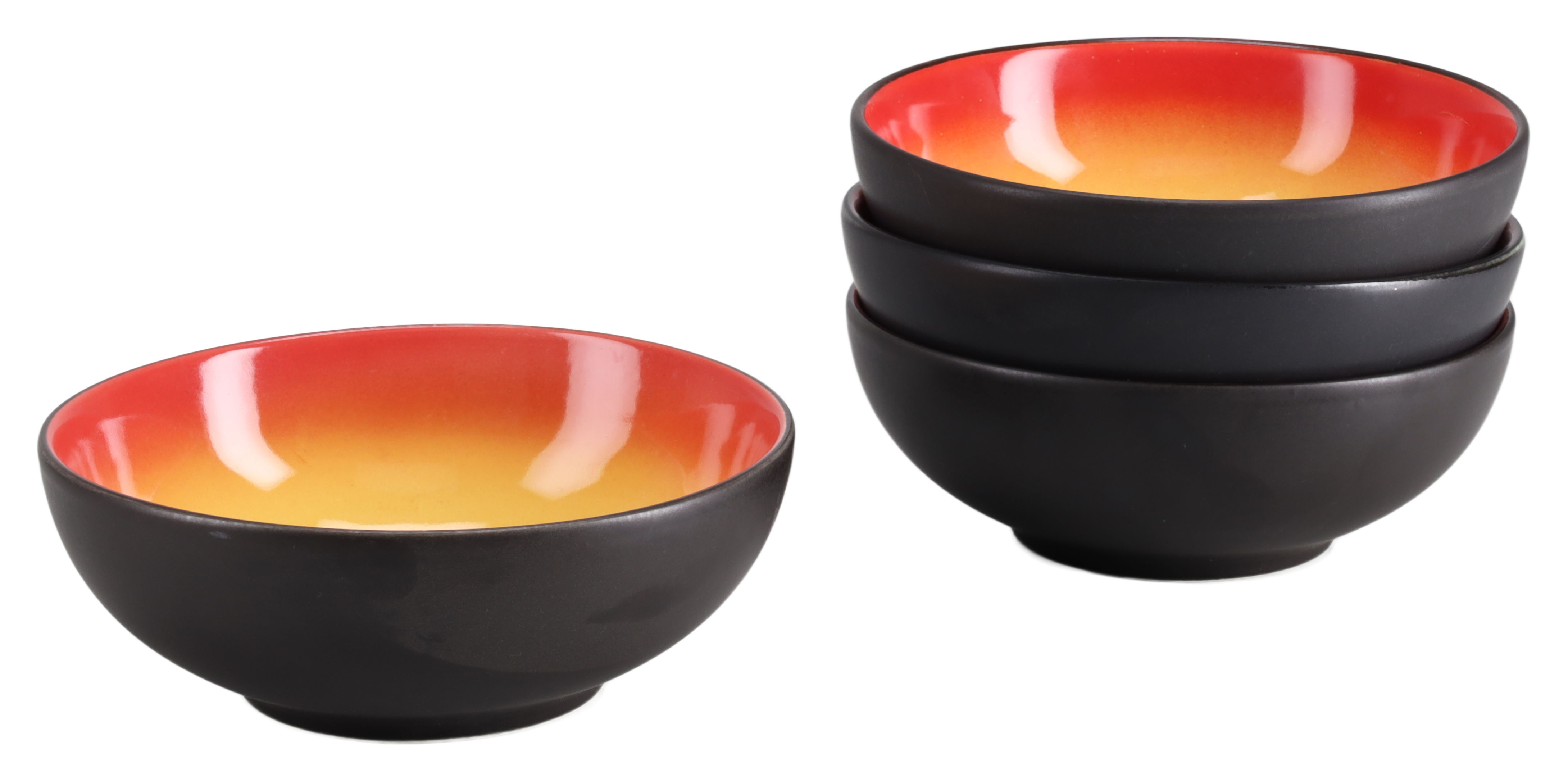CreaTable Schüssel "Hot, Smoothie Bowl 4-tlg." 4 aus Steinzeug Moderne Coupeform, außergewöhnliches Design