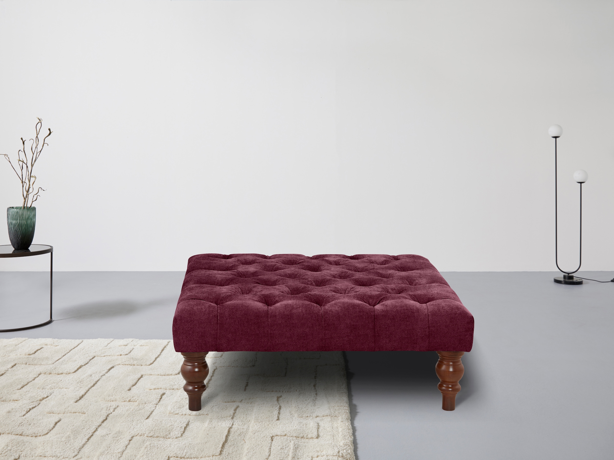 OTTO home Polsterhocker "Chesterfield" mit Knopfheftung, auch in Leder