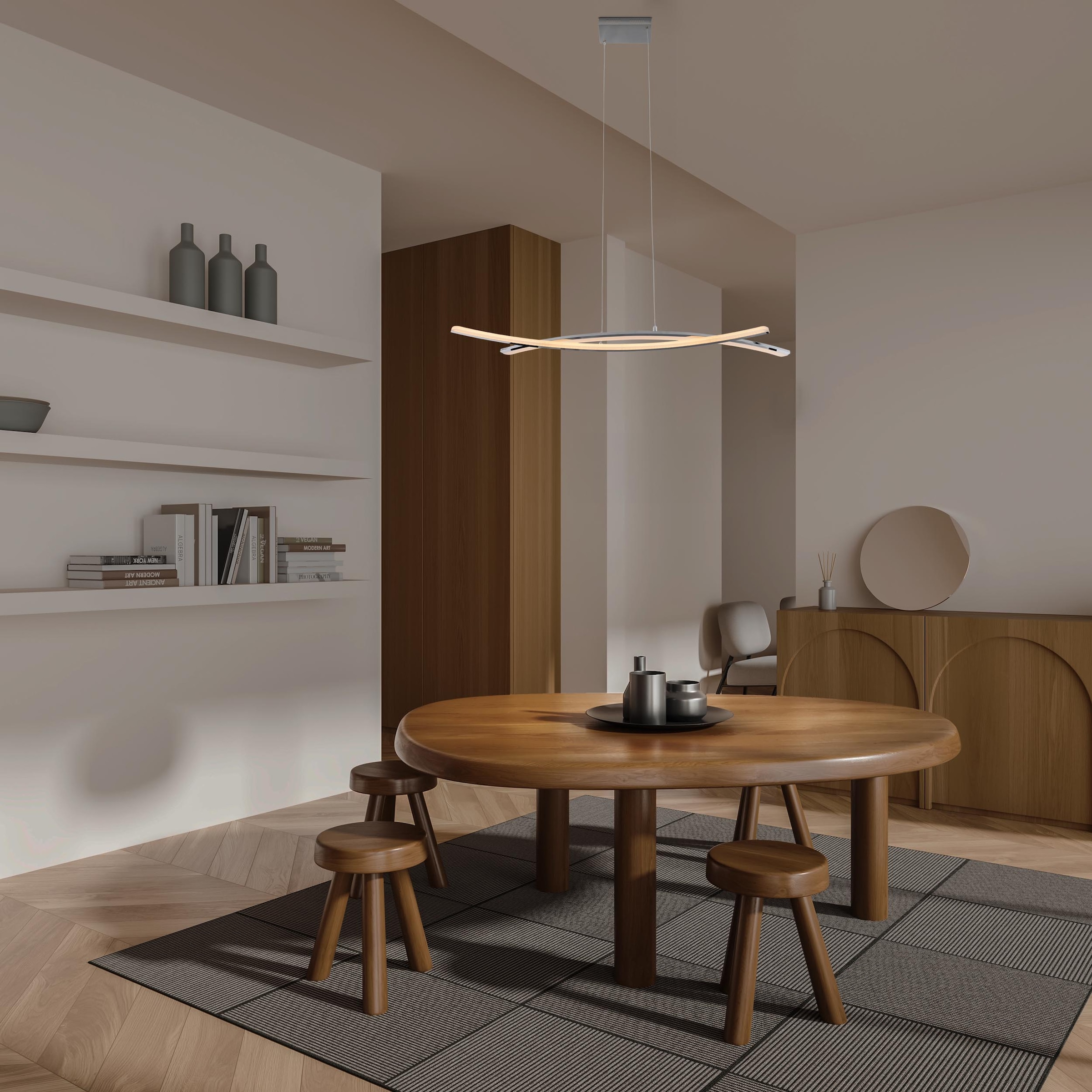 näve LED Pendelleuchte »Theo«, 1 flammig, Leuchtmittel LED-Modul | LED fest integriert, chromfarben, dimmbar mit Phasenan- und -abschnitt Dimmer, L: 72cm