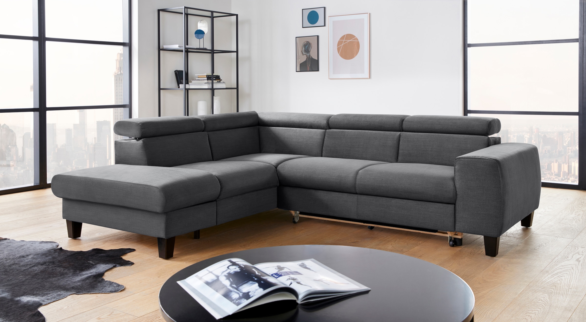 COTTA Ecksofa "Morven L-Form mit Kopfteilverstellung", wahlweise mit Bettfu günstig online kaufen
