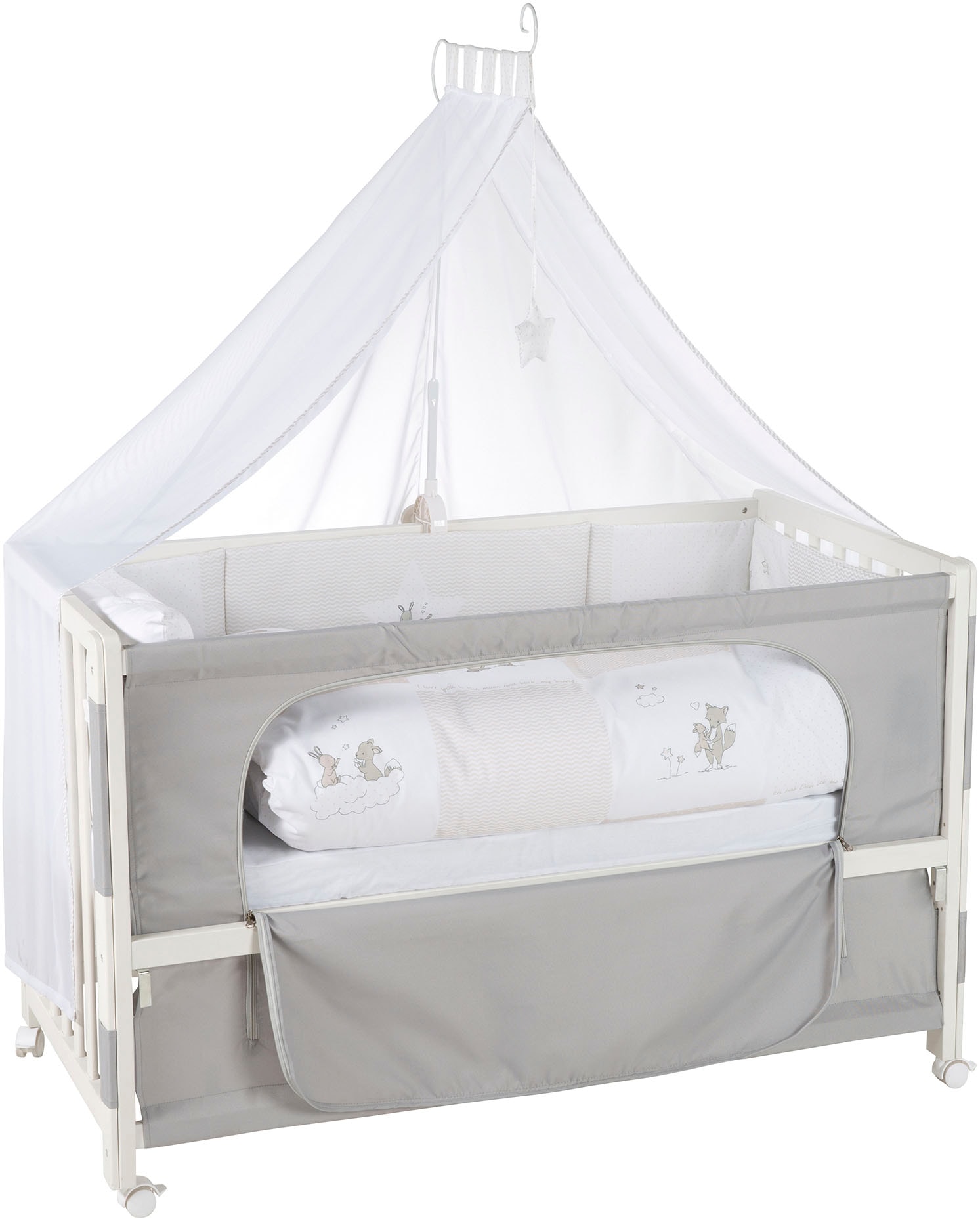 roba® Babybett »Room Bed, Fox & Bunny«, (6 tlg.)