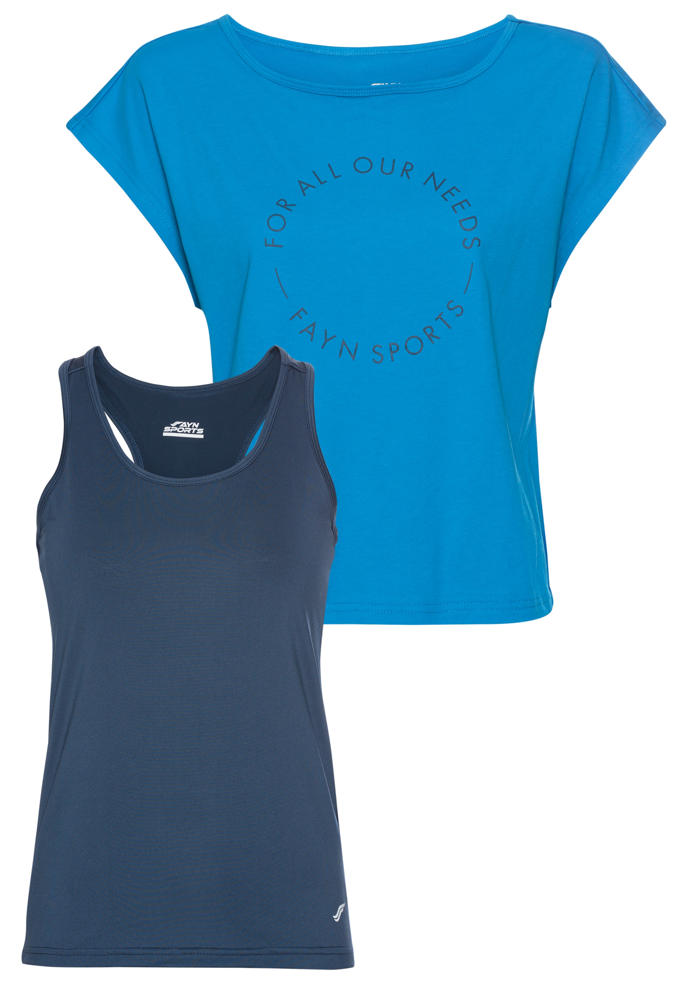 FAYN SPORTS Trainingsshirt "2-tlg. Shirt & Top" Spar-Set, 2 Stk. Top mit Ri günstig online kaufen