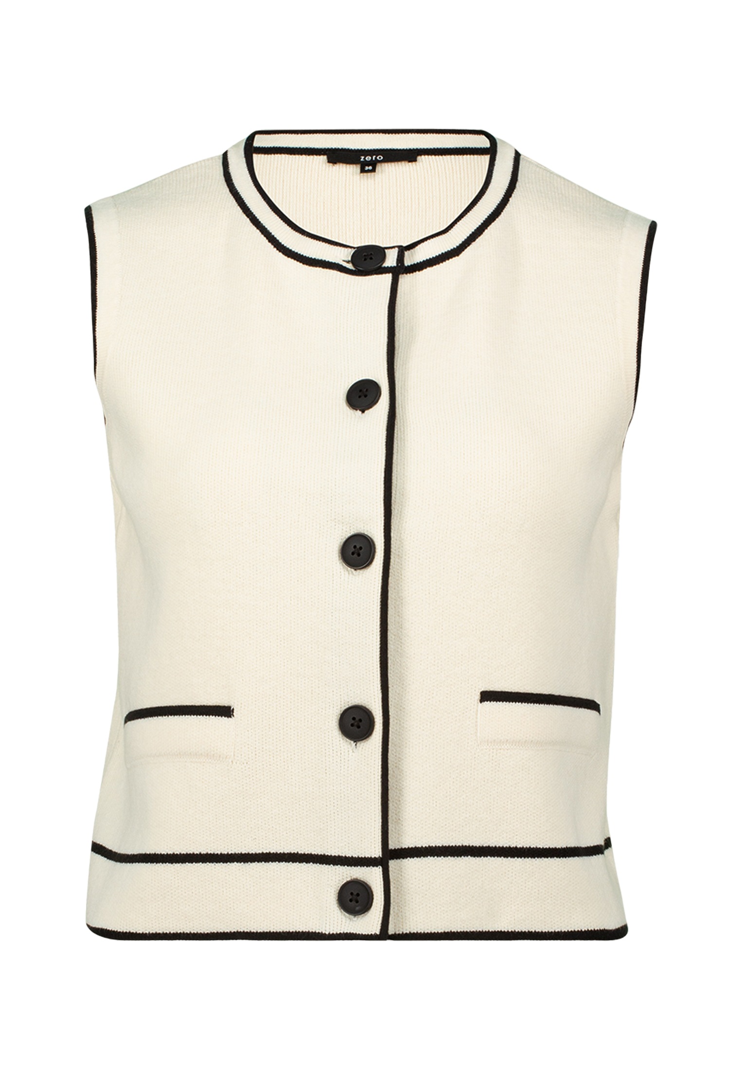 Zero Strickpullover "zero Damen Strickjacke mit Kontrastpaspeln", (1 tlg.), günstig online kaufen