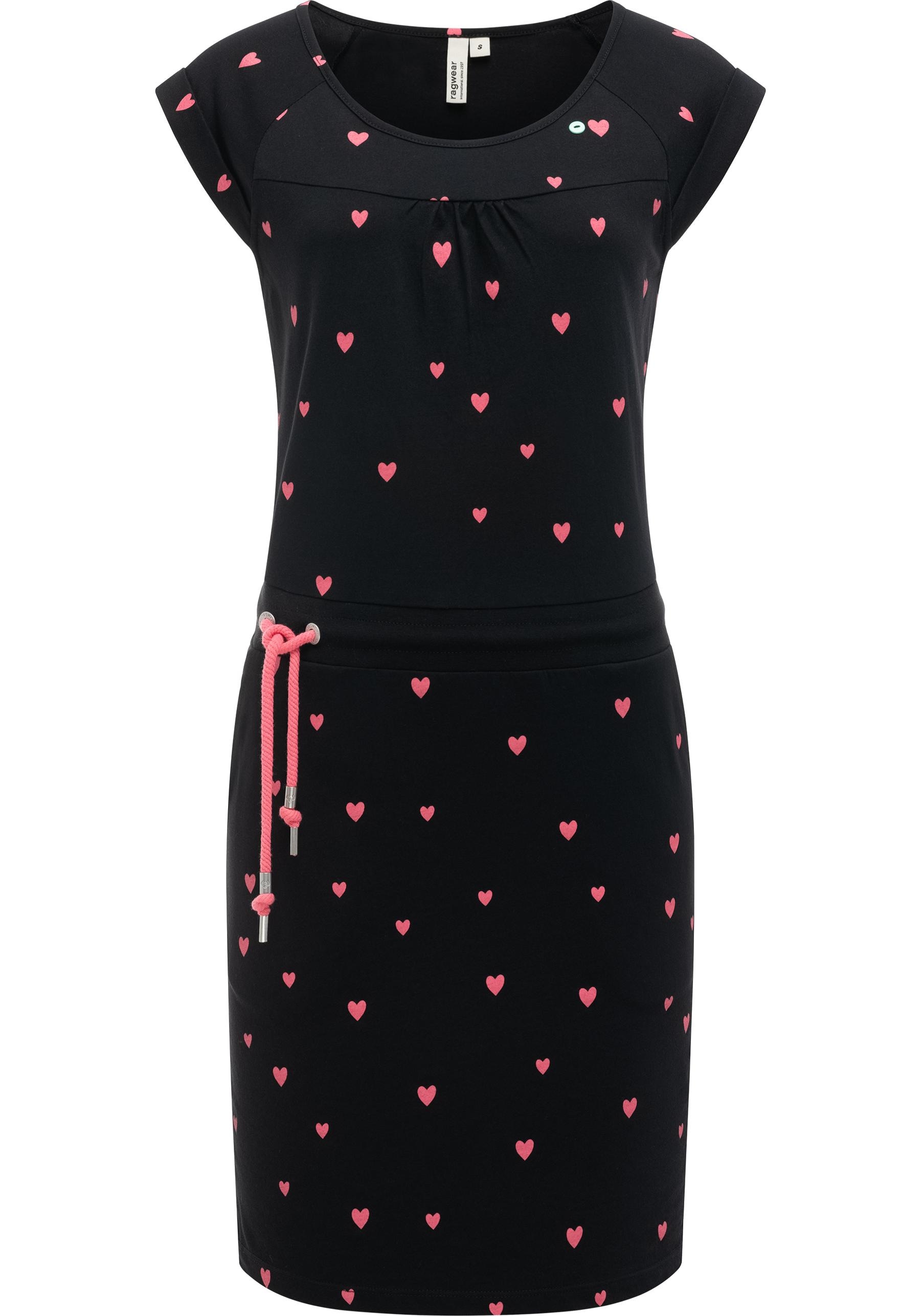 Ragwear Sommerkleid »Penelope Hearts YOUMODO« Außentaschen | Eingrifftaschen leichtes Baumwoll Kleid mit verspieltem Print