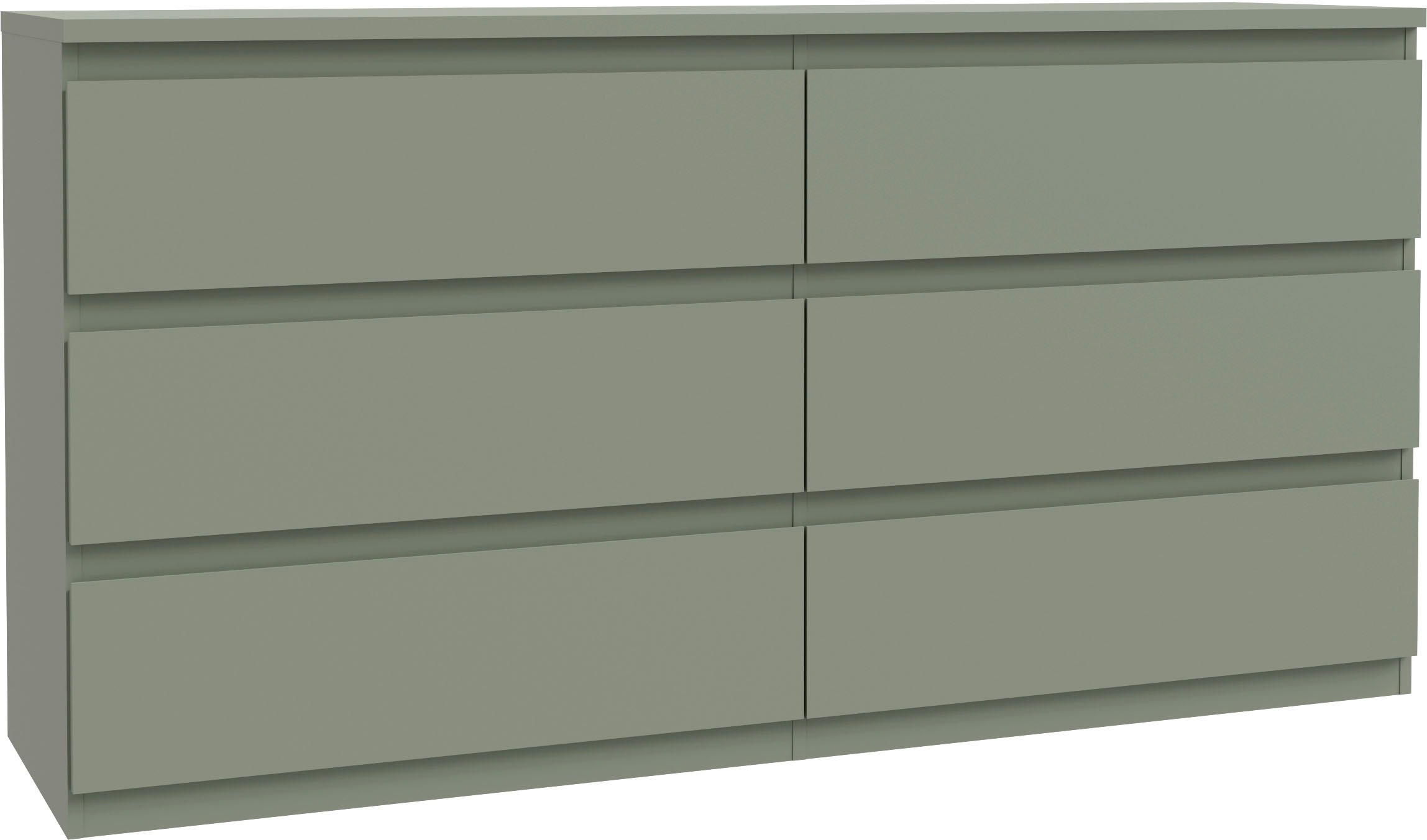FORTE "Edmore" große Kommode, grifflose Front, Stauraum, 6 Schubladen