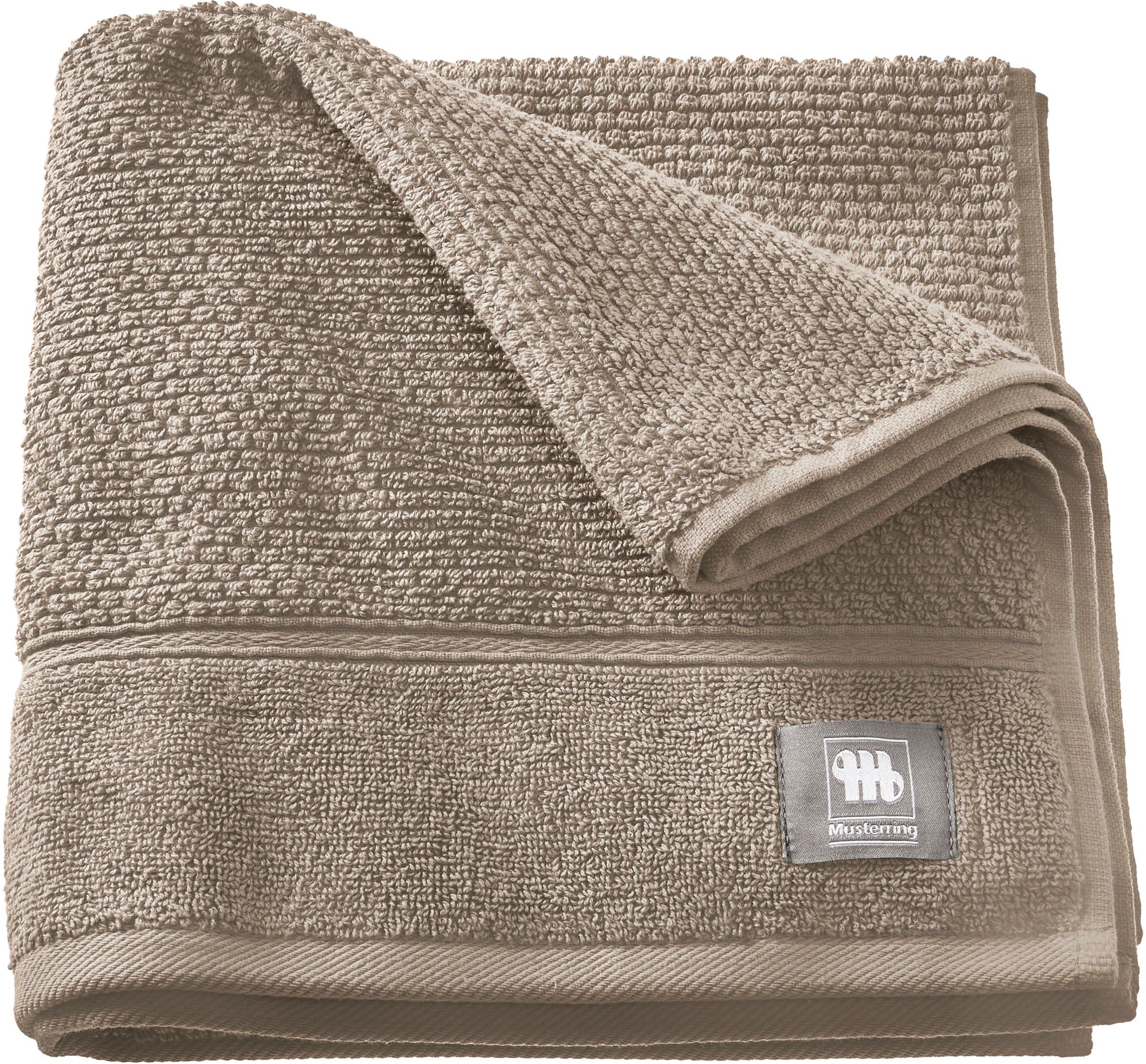 Handtuch MUSTERRING, B:50cm L:100cm, grau, Frottee, Baumwolle, Handtücher, "Solid", hautschmeichelnde Airtouch Qualität