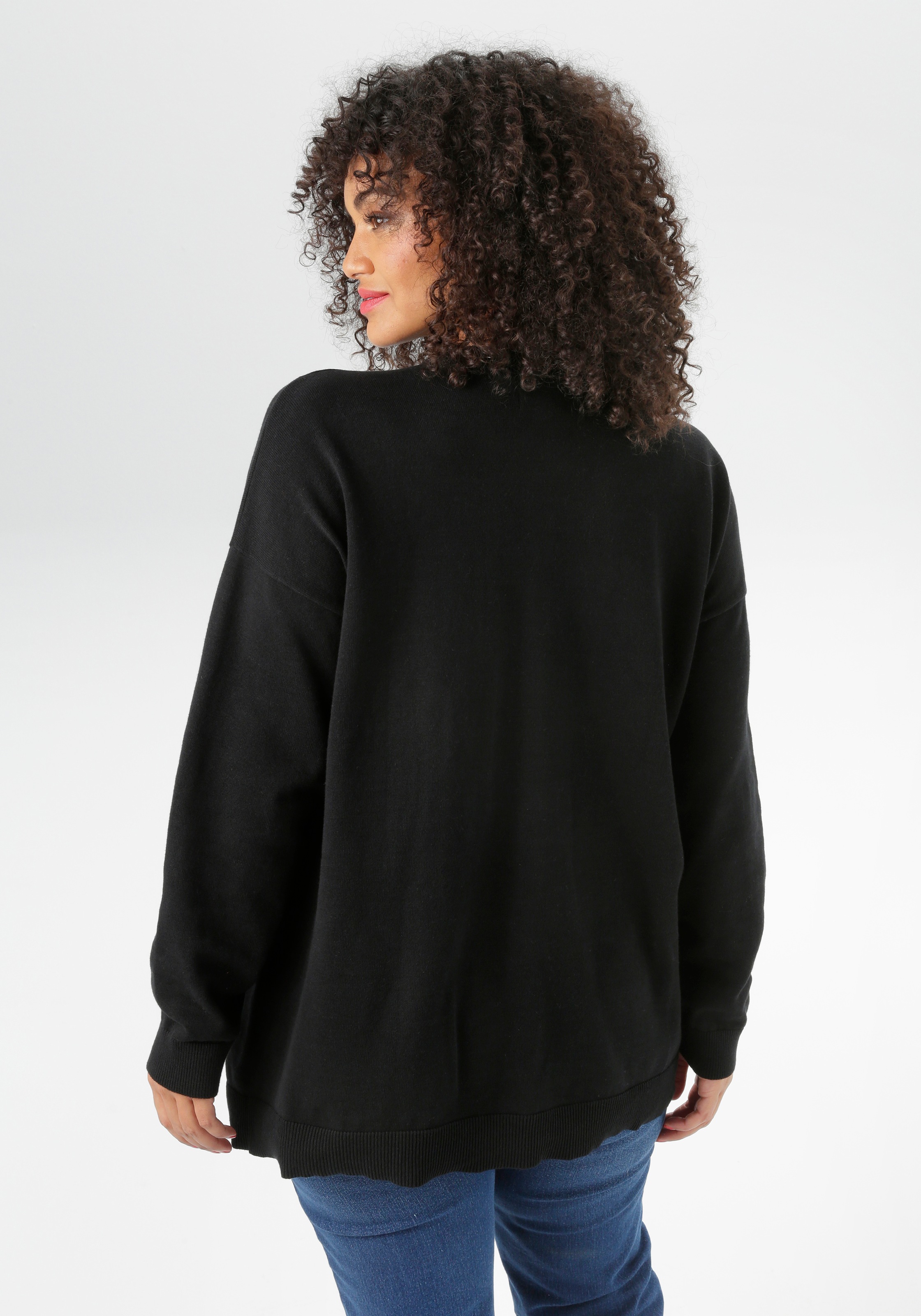 Aniston PLUS Weihnachtspullover, mit Rentier-Motiv - NEUE KOLLEKTION günstig online kaufen