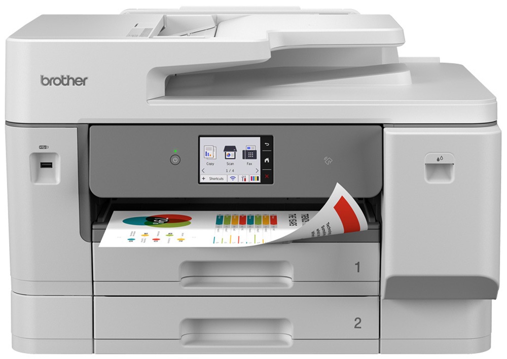 BROTHER Multifunktionsdrucker "MFC-J6975DW", B:51,06cm H:37,5cm T:57,6cm, grau, Drucker