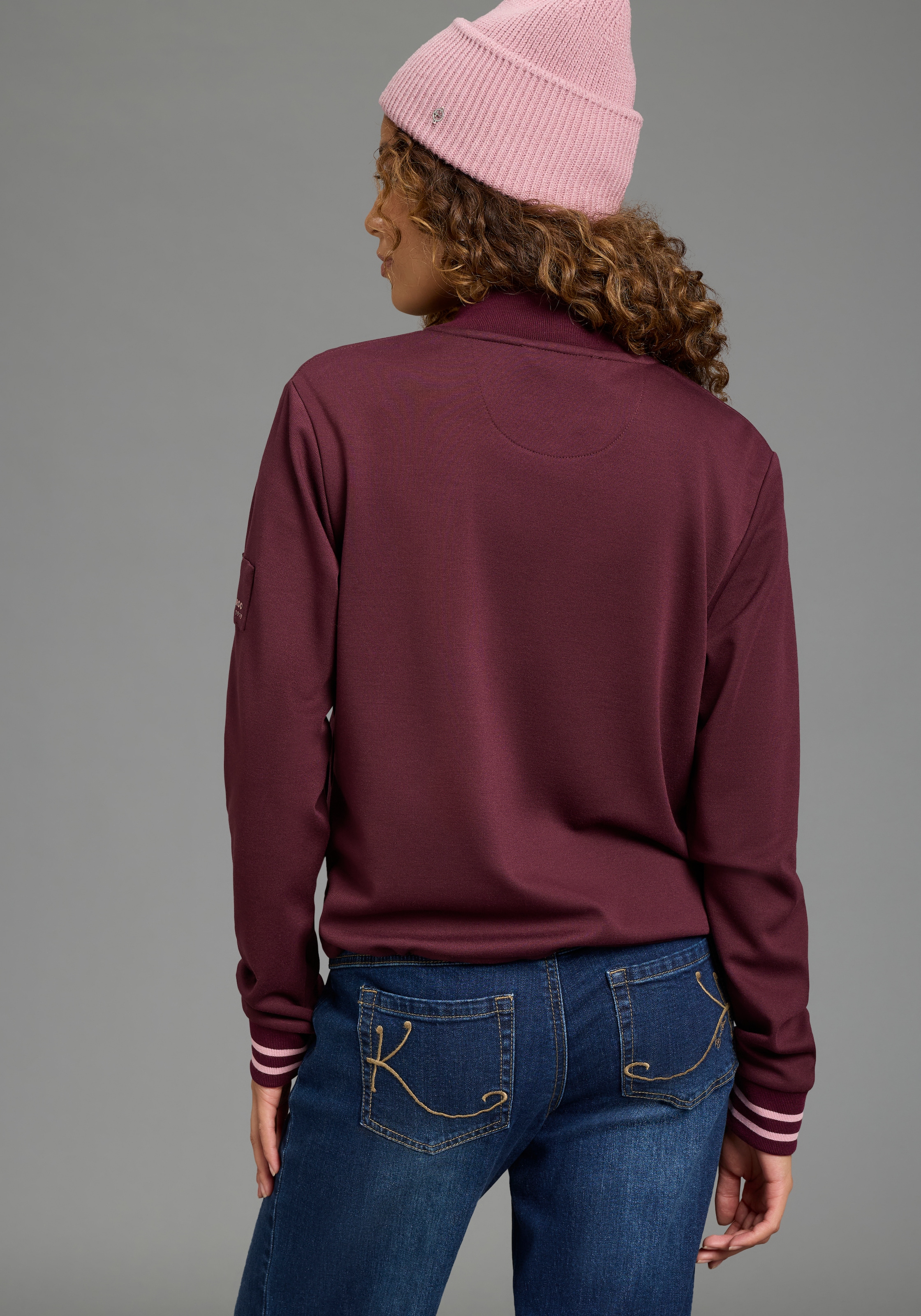 KangaROOS Blouson aus softem Materialmix, mit Kontrastdetails, Reißverschluss