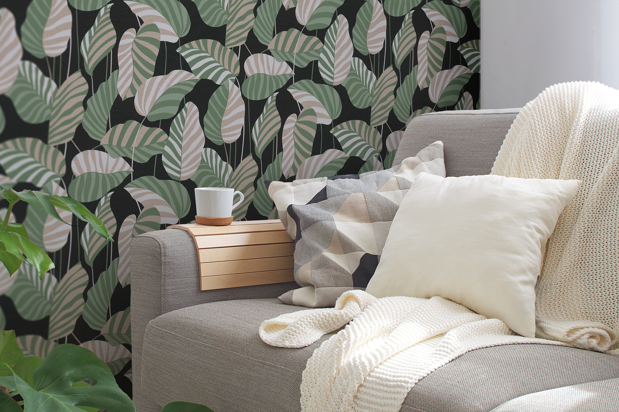 A.S. Création Vliestapete »Antigua Tapete mit Blättern«, matt-gemustert-neutral, Florale Tapete Pflanzen Blätter Tapeten Wohnzimmer Schlafzimmer Küche