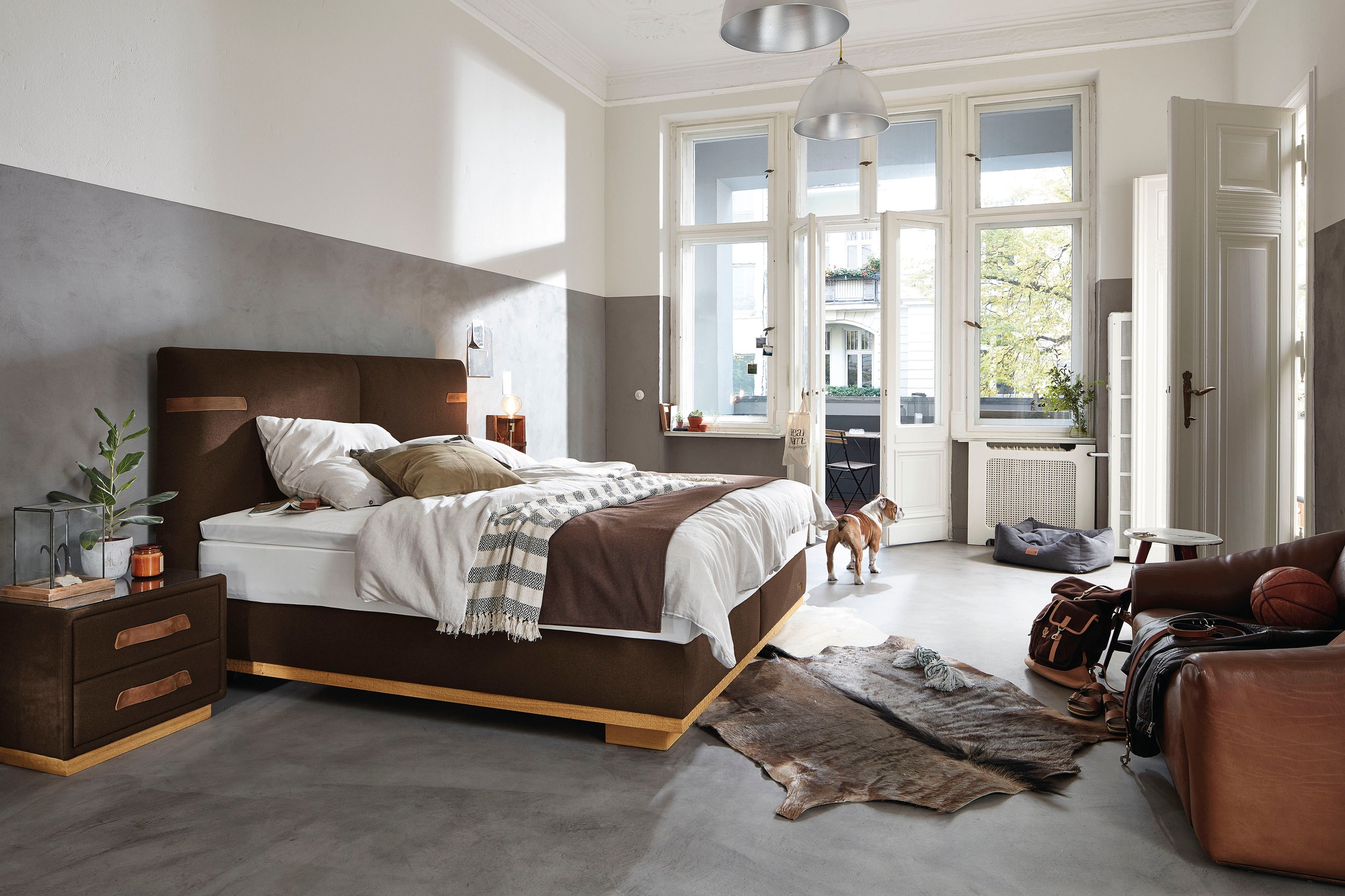 Birkenstock Nachtkommode "Montevideo", inklusive Glasplatte, mit Lederlasch günstig online kaufen