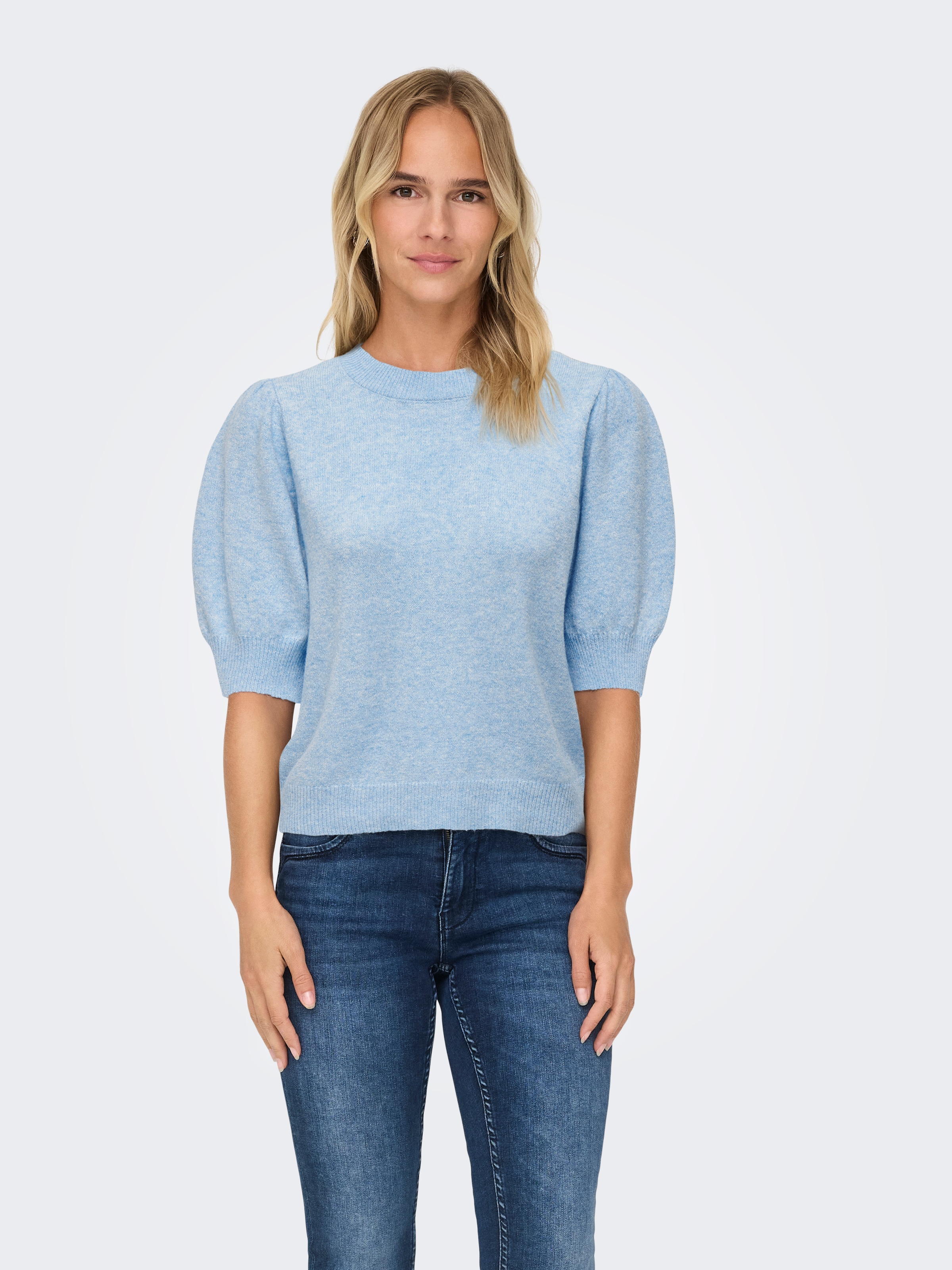 Only Strickpullover "Onlrica Life 2/4 Pullover Knt Noos" Materialmix, Regular Fit