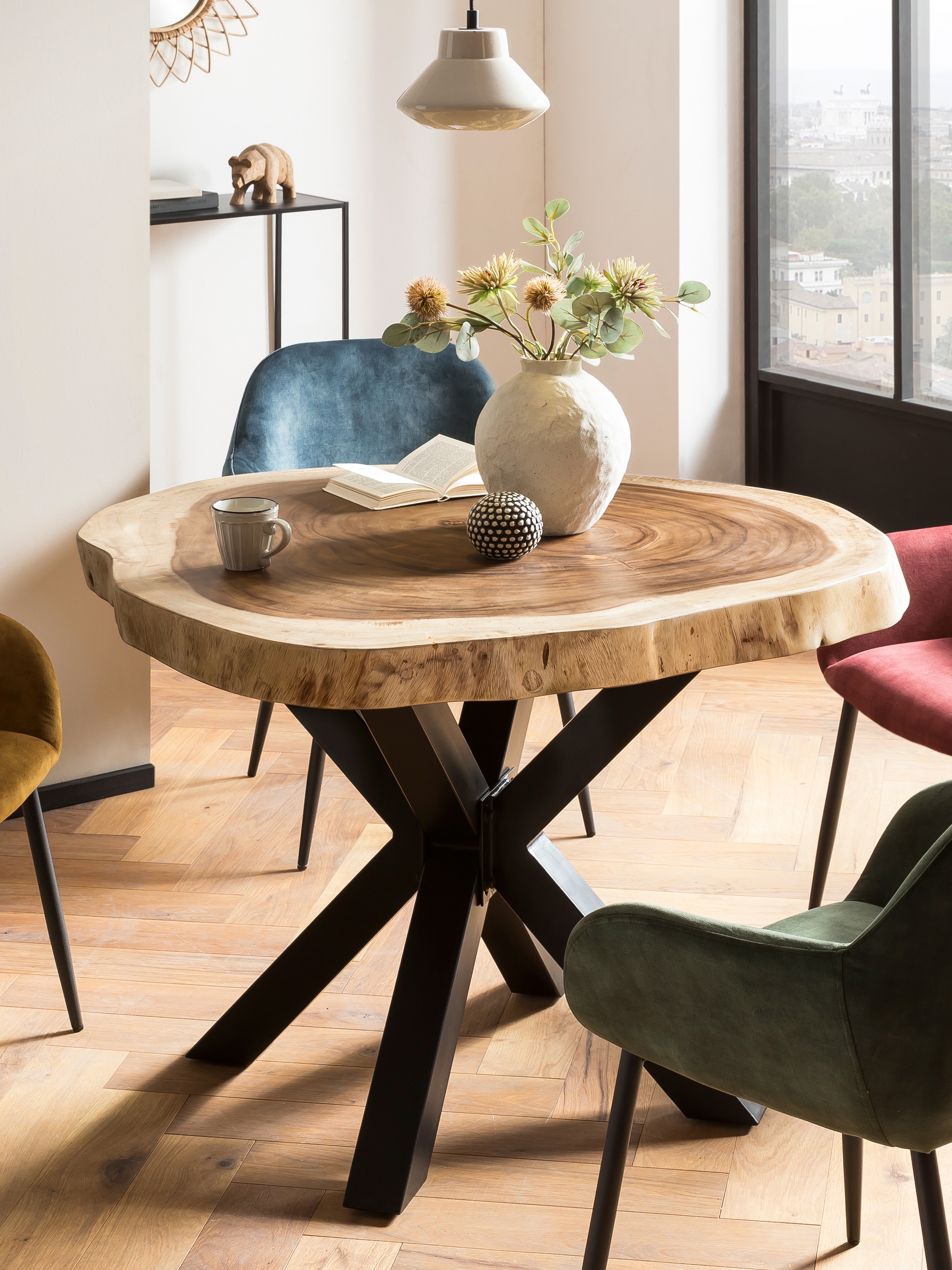 SIT Tischplatte, gefertigt aus einer Baumscheibe