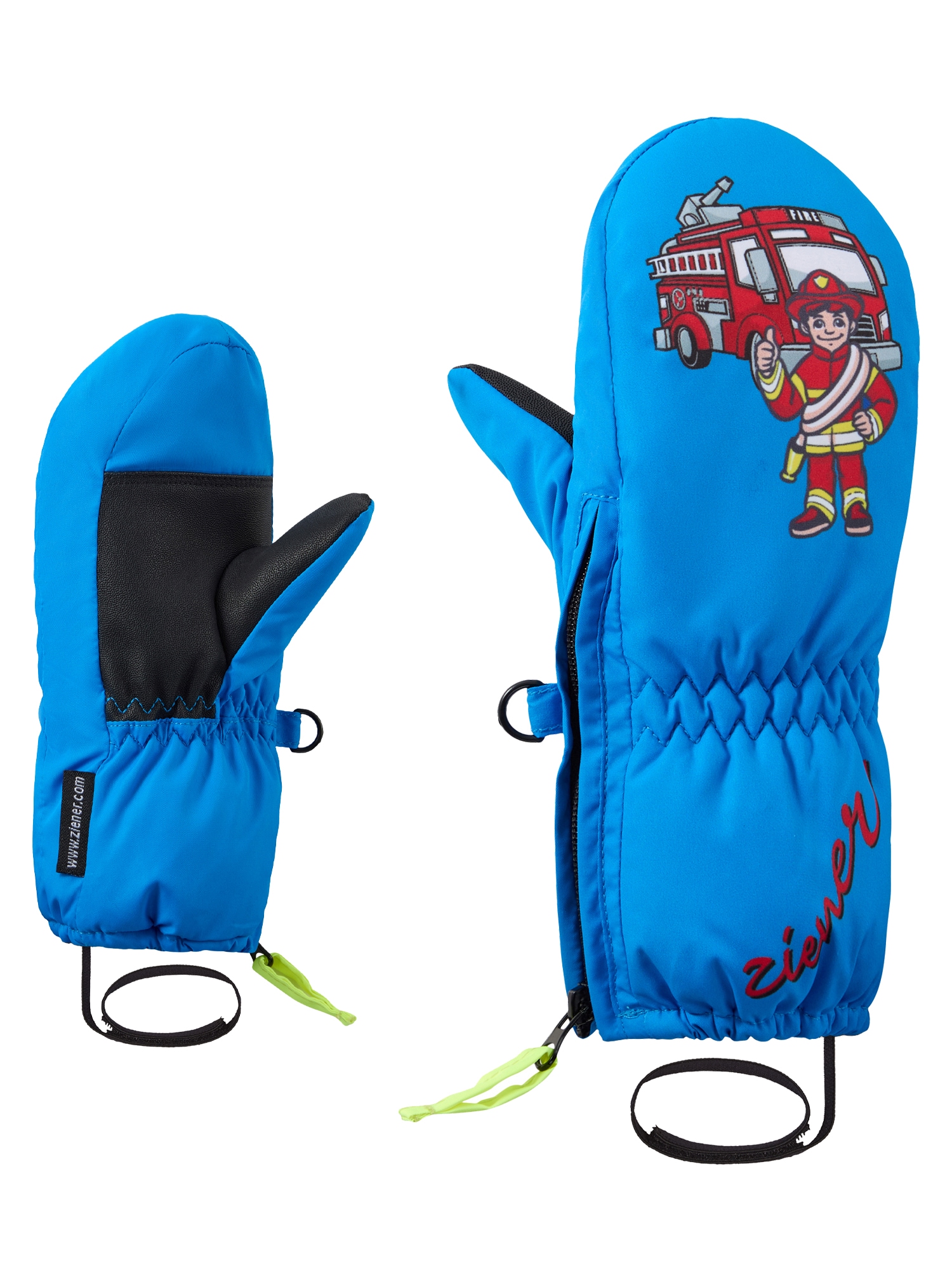 Ziener Fäustlinge "LEPRINT-Z AQUASHIELD Kinder" warm, wasserdicht, windddicht, atmungsaktiv, langer Reißverschluss