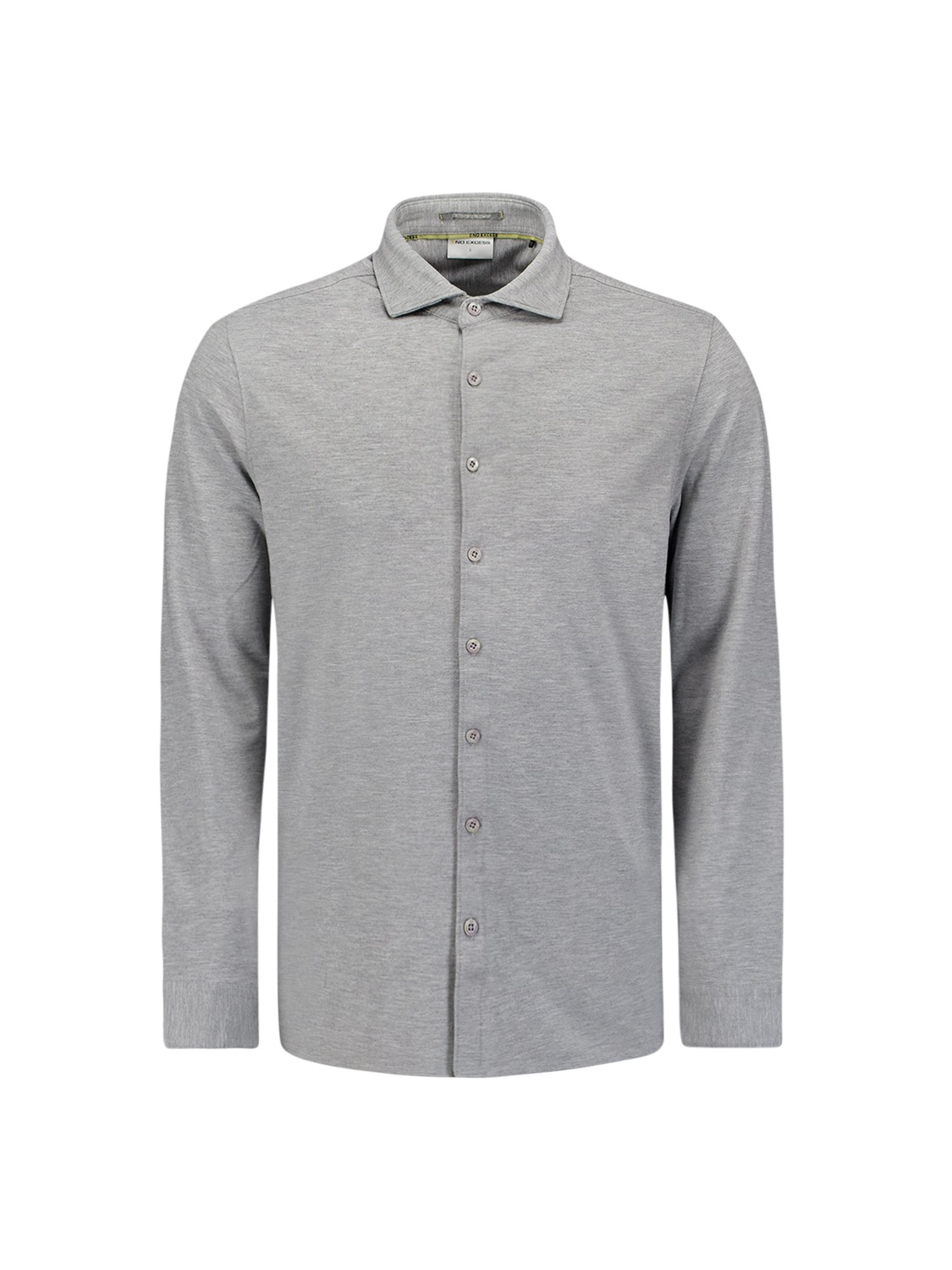 NO EXCESS Langarmhemd »No Excess Jersey Stretch Mélange Hemd«
