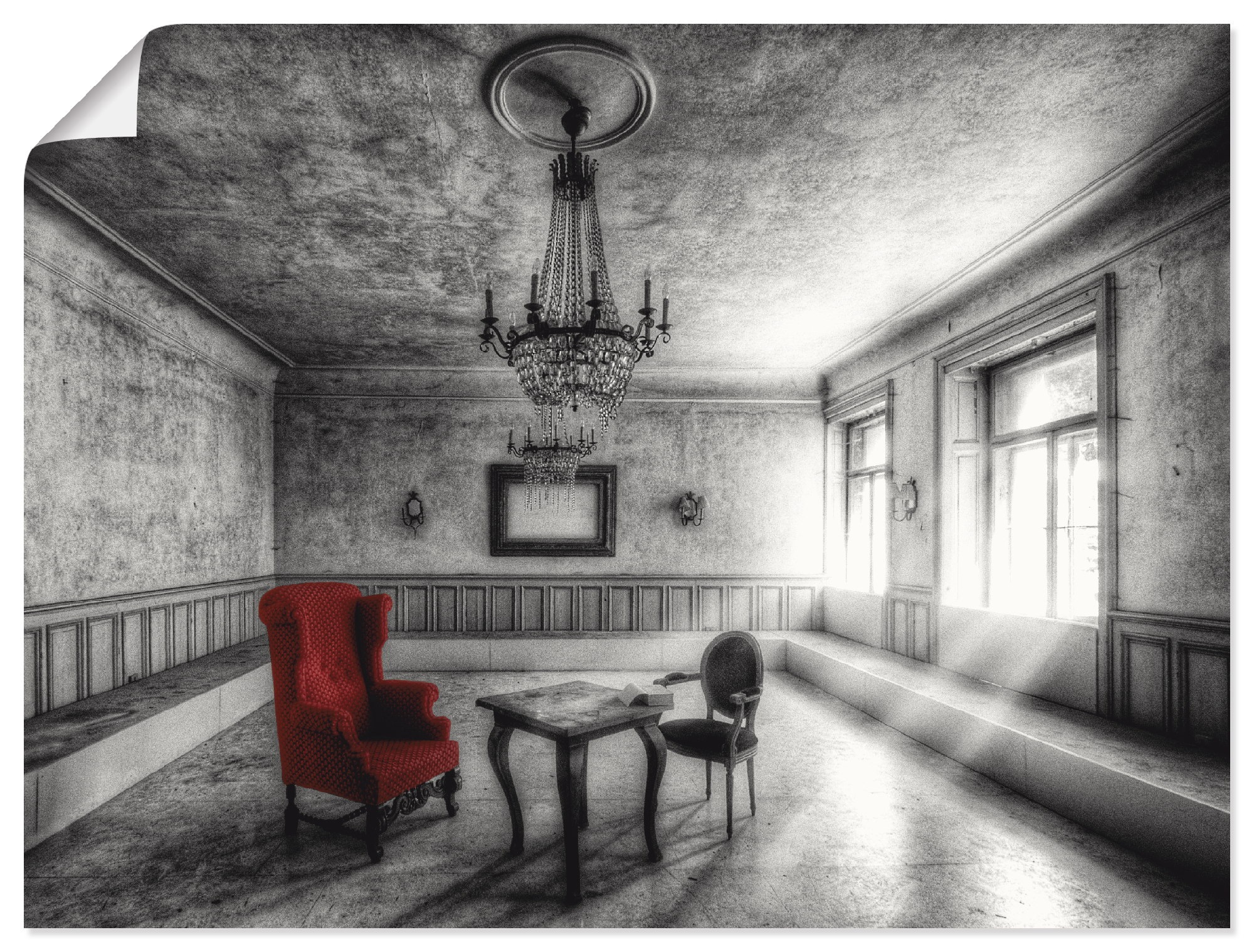 Artland Wandbild »Lost Place - Roter Sessel«, Architektonische Elemente, (1  St.), als Alubild, Leinwandbild, Wandaufkleber oder Poster in versch. Größen  bestellen | BAUR