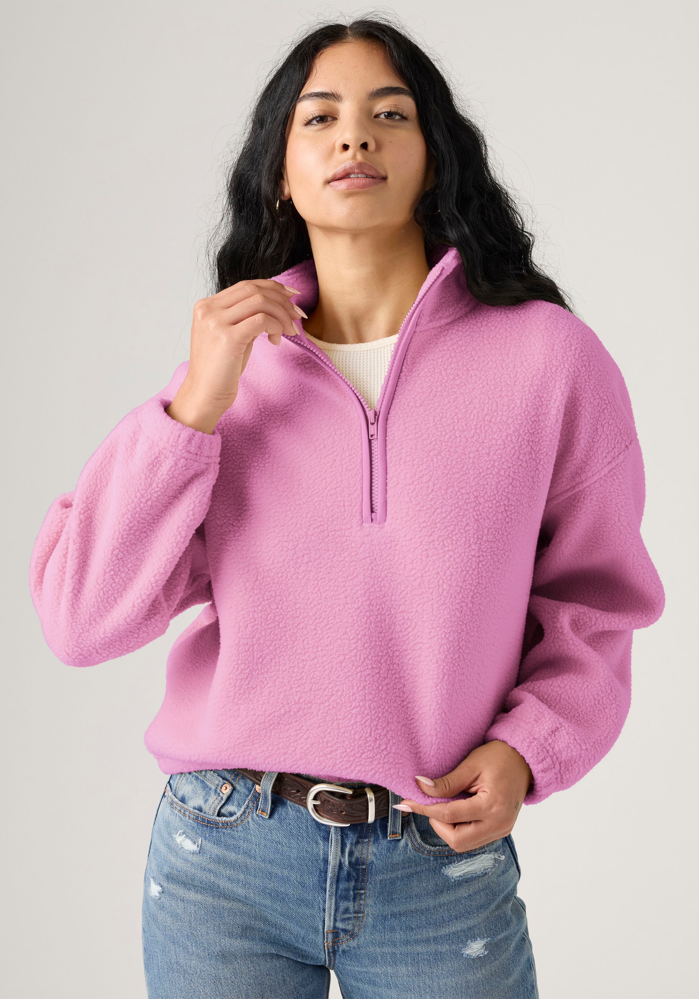 Levi's® Fleecepullover »LSE_DELTA 1/4 ZIP«, Pflegeleichte Fleece- Qualität
