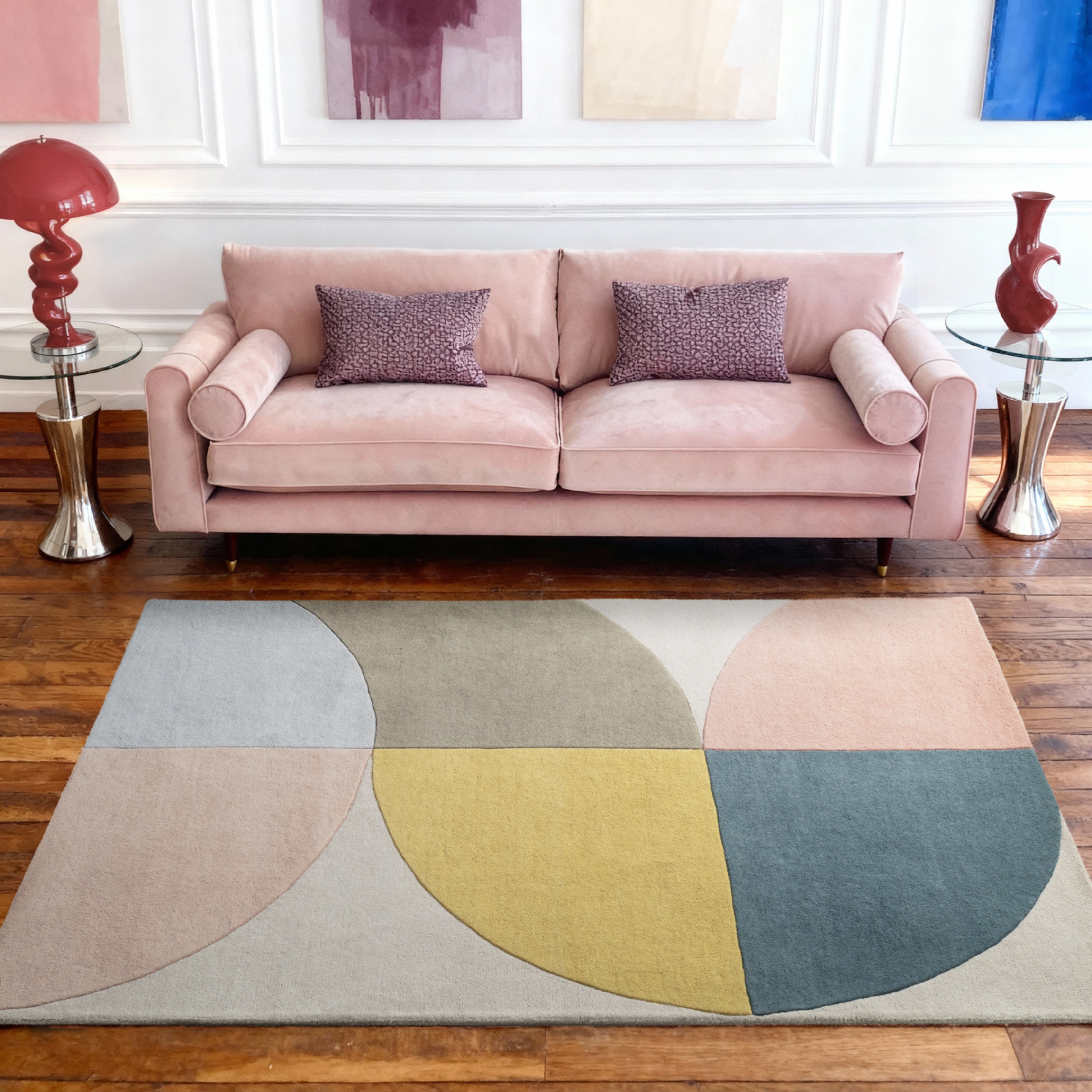 Ted Baker Wollteppich "Savile" rechteckig 17 mm Höhe Wolle, Naturteppich, Handgemacht, Wohnzimmer, Schlafzimmer, bunt