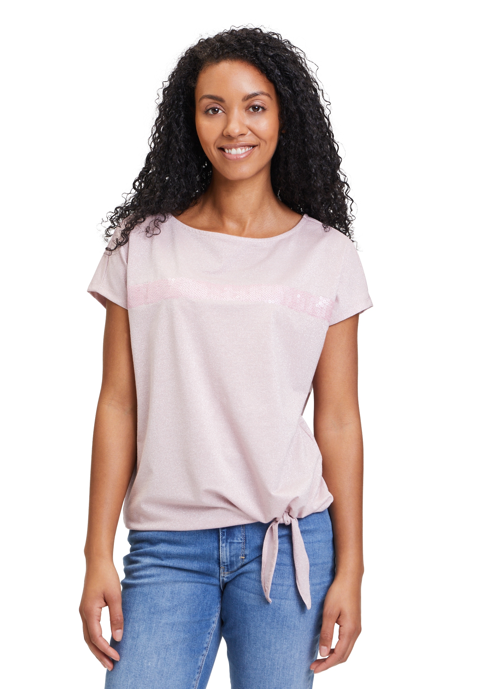 Kurzarmshirt »Betty Barclay Halbarm-Shirt mit Schleifenknoten«, Pailletten