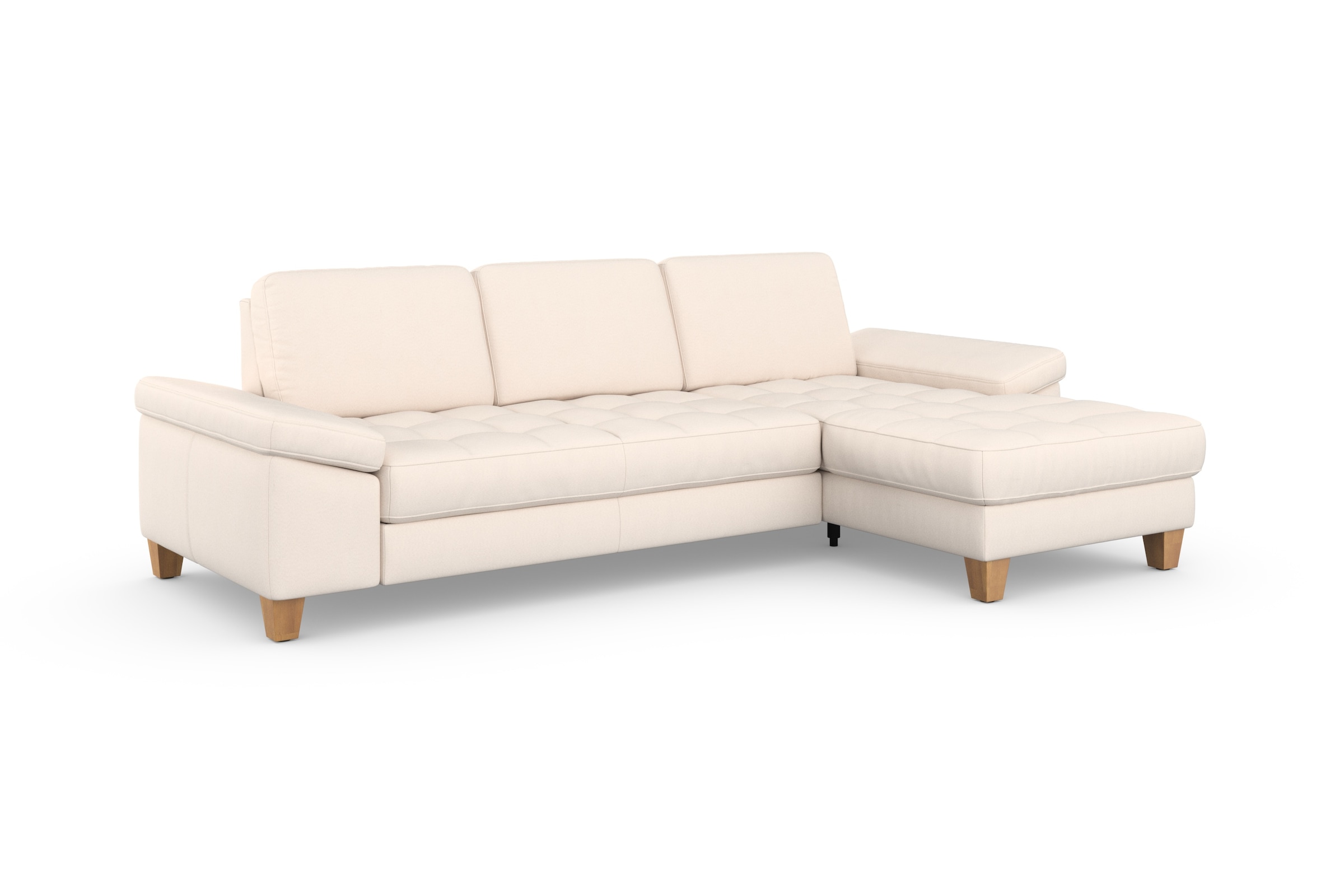 sit&more Ecksofa »Westham L-Form« mit Recamiere, mit oder ohne Bettfunktion, Bettkasten, Füße Eiche