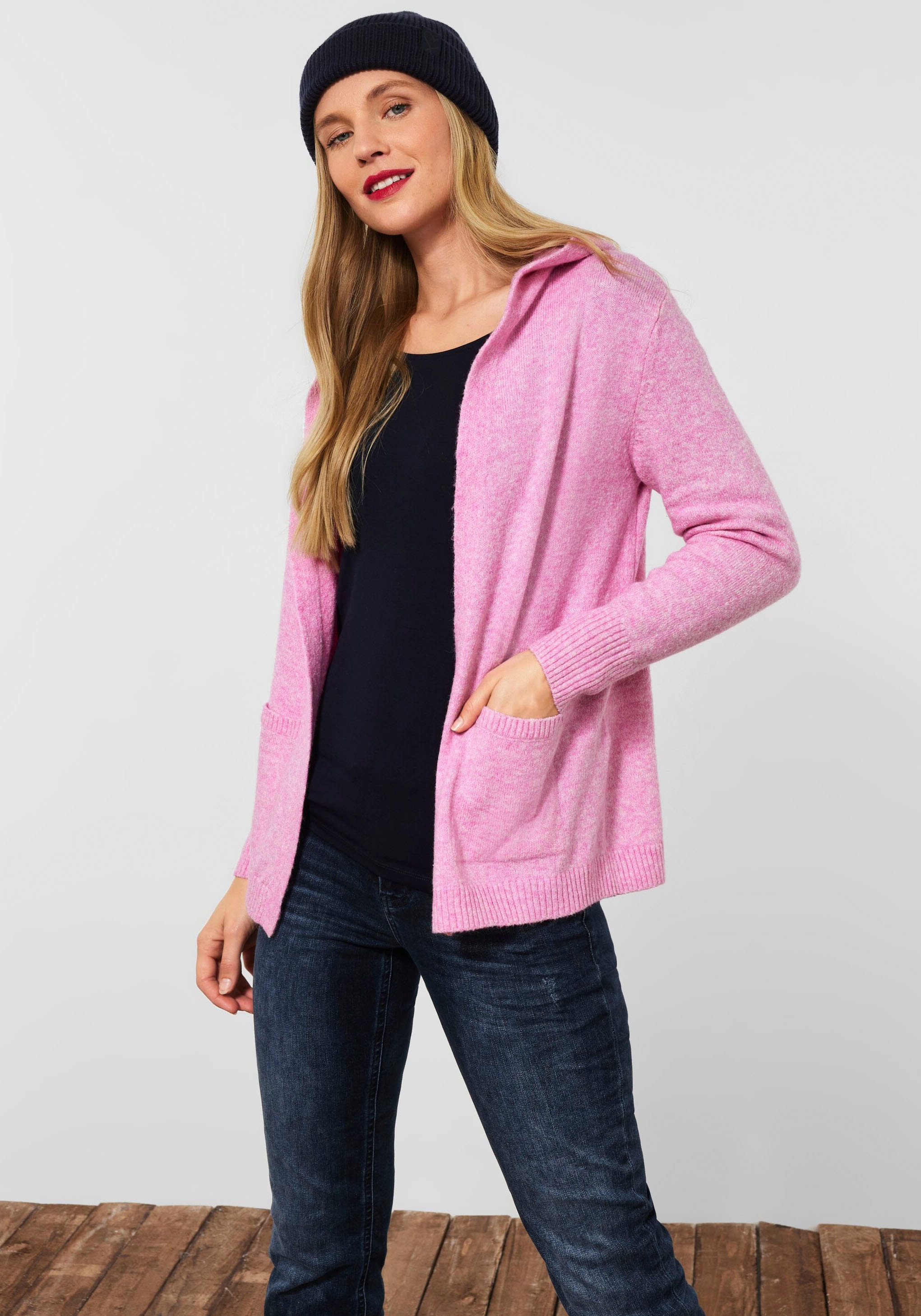 STREET Cardigan, ONE in BAUR Melange-Optik bestellen |